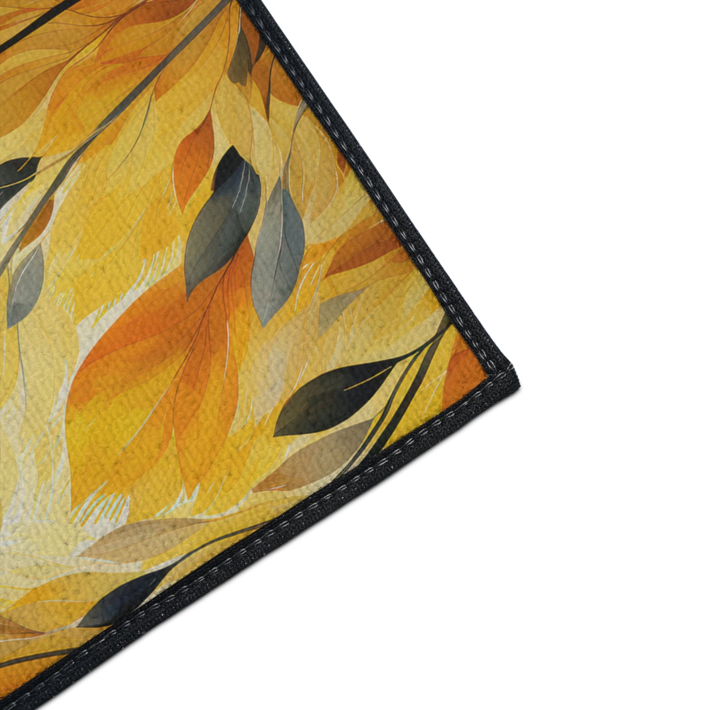 Autumn Breeze Heavy-Duty Floor Mat — Yellow Falling Leaves Entry Rug