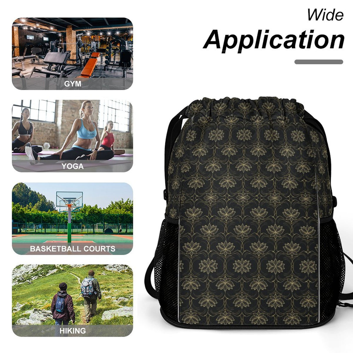 Waffle Cloth Sprots Drawstring Bag (Multi-Sites)