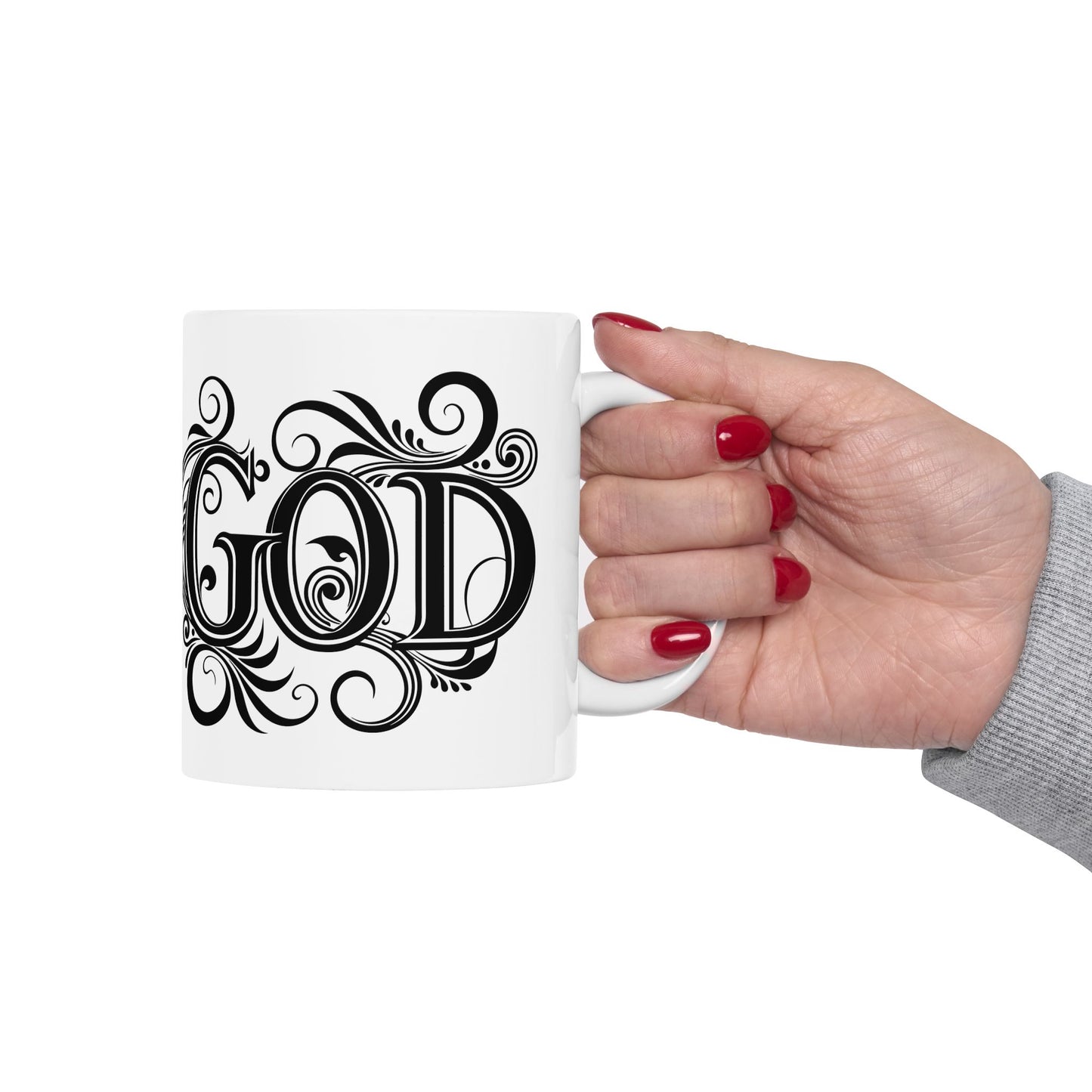 Elegant God Mug for Coffee Lovers, Inspirational Gift, Home Decor, 11oz, 15oz, Spiritual Drinkware, Religious Mug