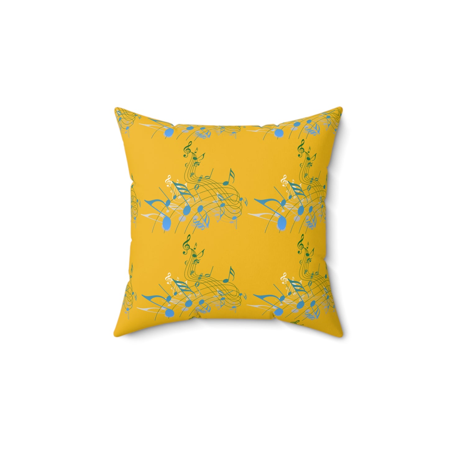 Musical Notes Throw Pillow, Decorative Cushion for Music Lovers, Bright and Cheerful Home Decor, Gift for Musicians, Yellow Accent Pillow