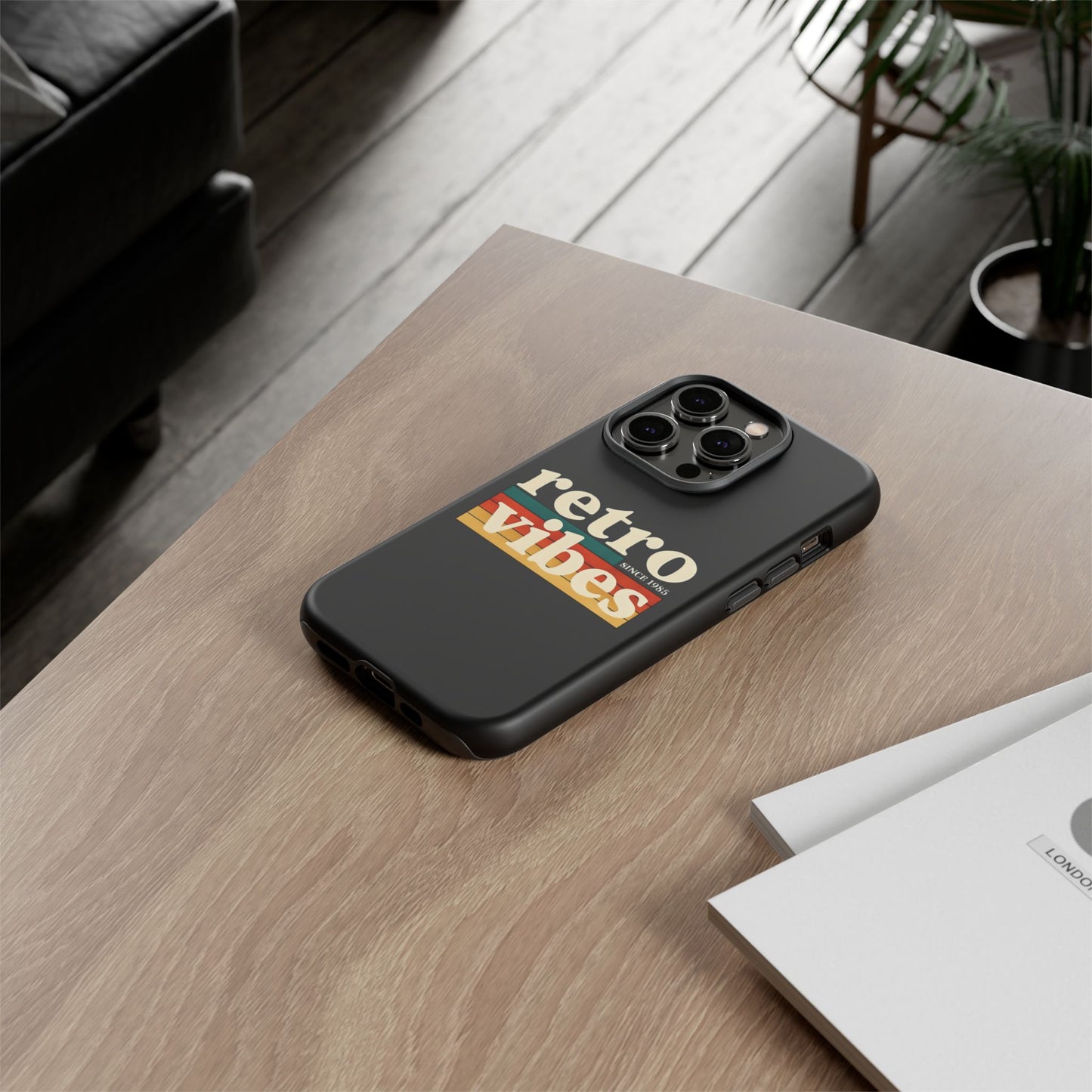 Retro Vibes Phone Case, Tough Phone Cover, Vintage Style Case, Gift for Music Lovers, Retro Aesthetic Accessory