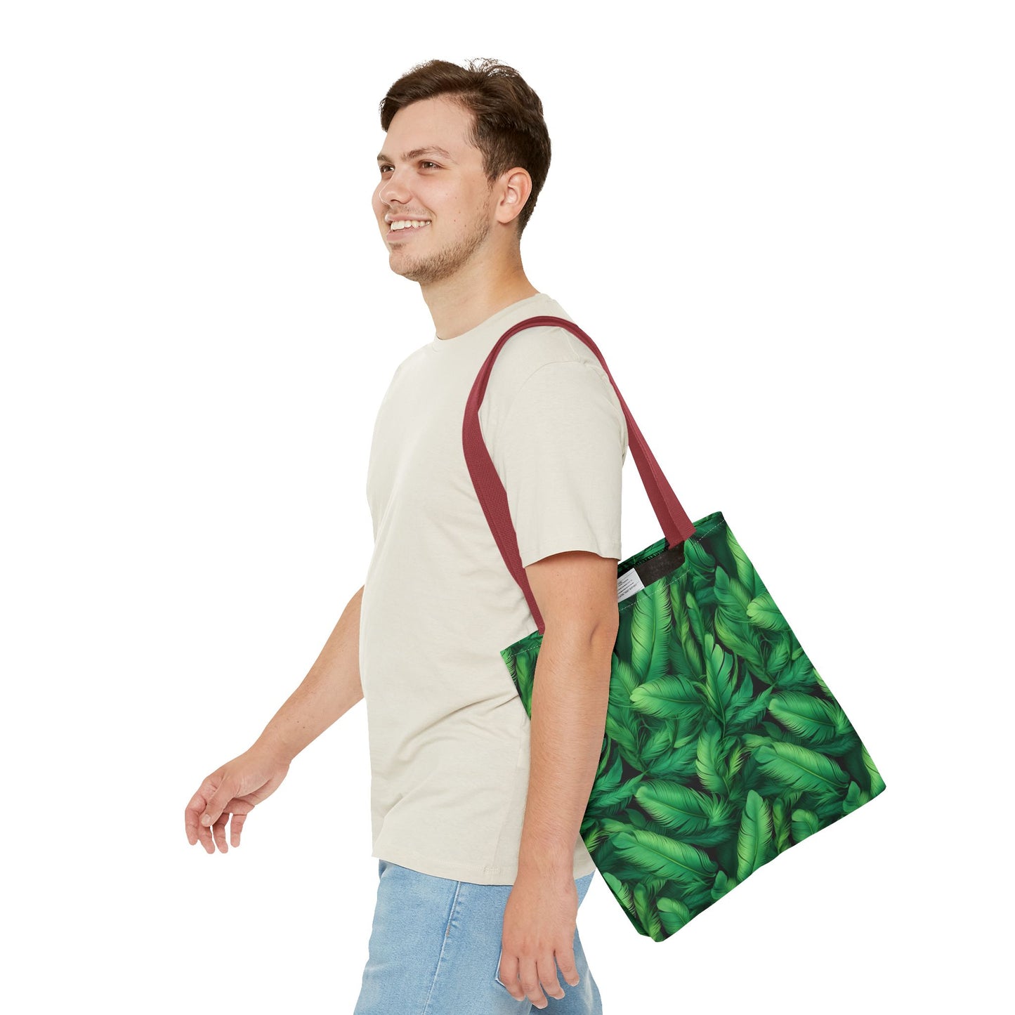 Tropical Leaf Tote Bag, Eco-Friendly Shopping Bag, Beach Day Essential, Vacation Accessory, Summer Gift Idea
