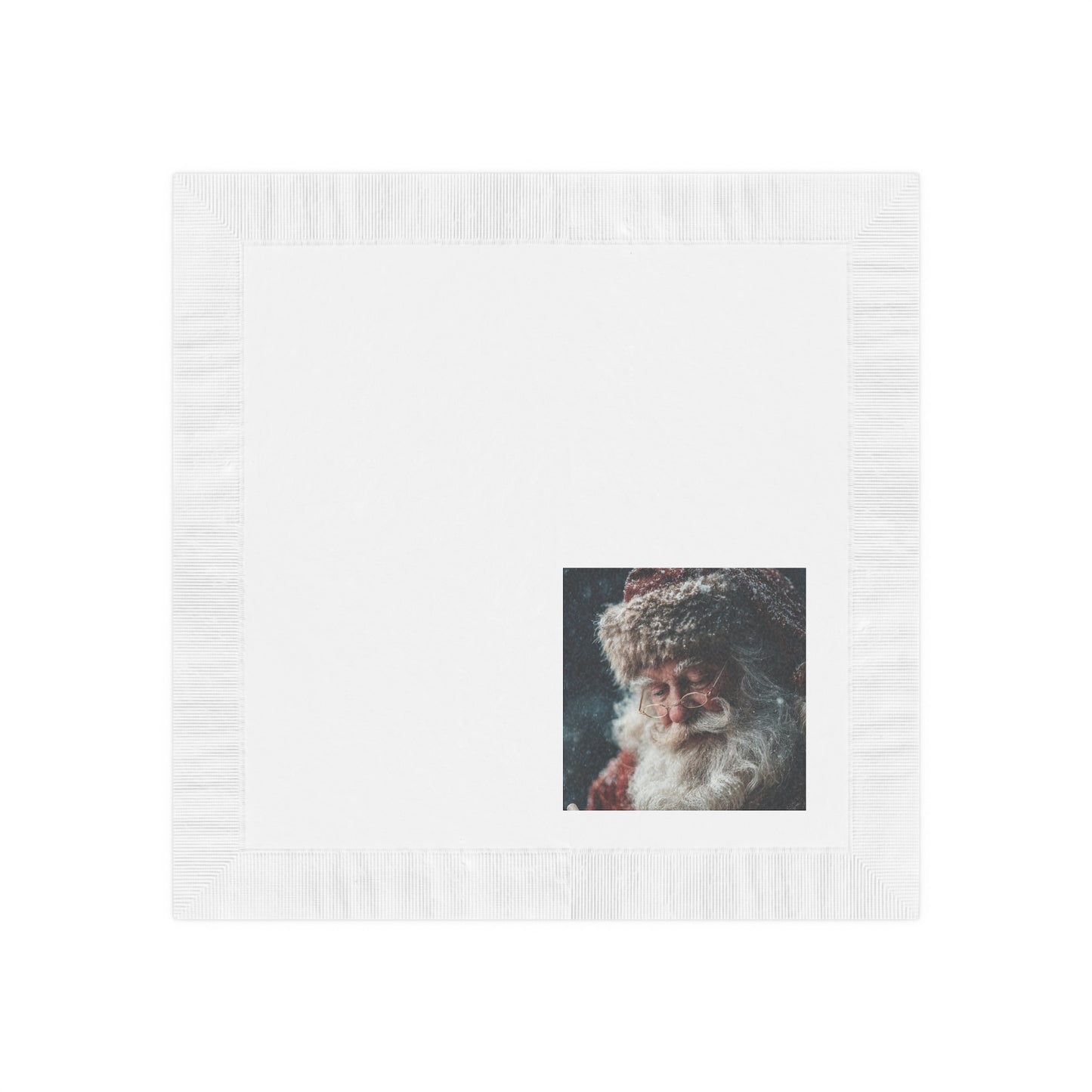 White Coined Napkins- Santa