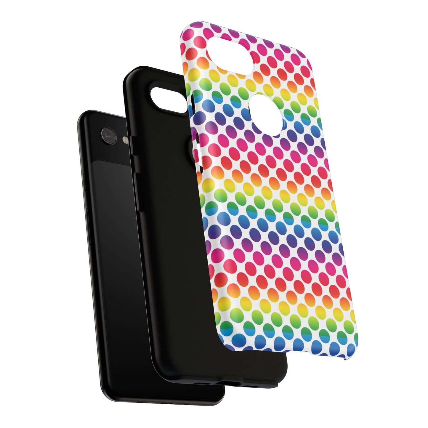 Rainbow Dot Phone Case, Colorful Phone Cover, Fun Phone Accessory, Gift for Friends, Trendy Mobile Case