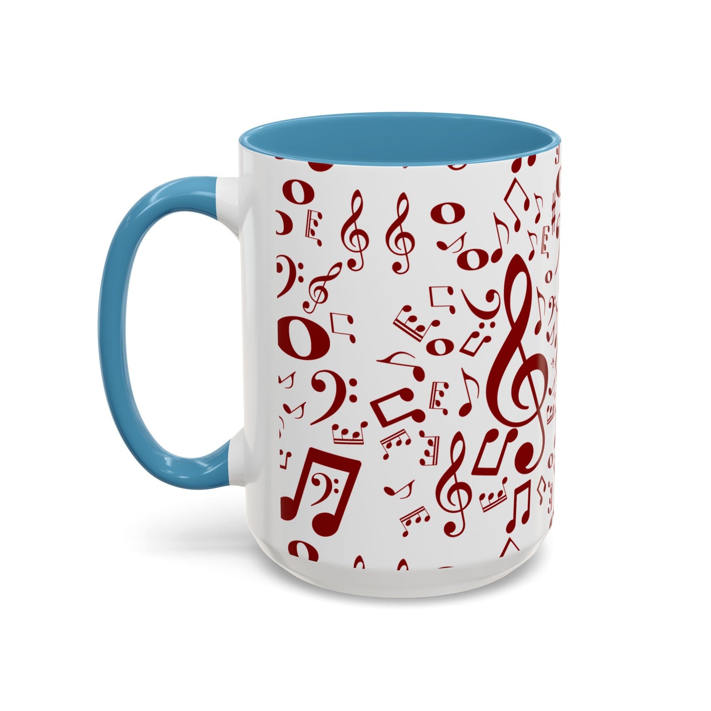 Accent Coffee Mug (11, 15oz) - Musical Notes
