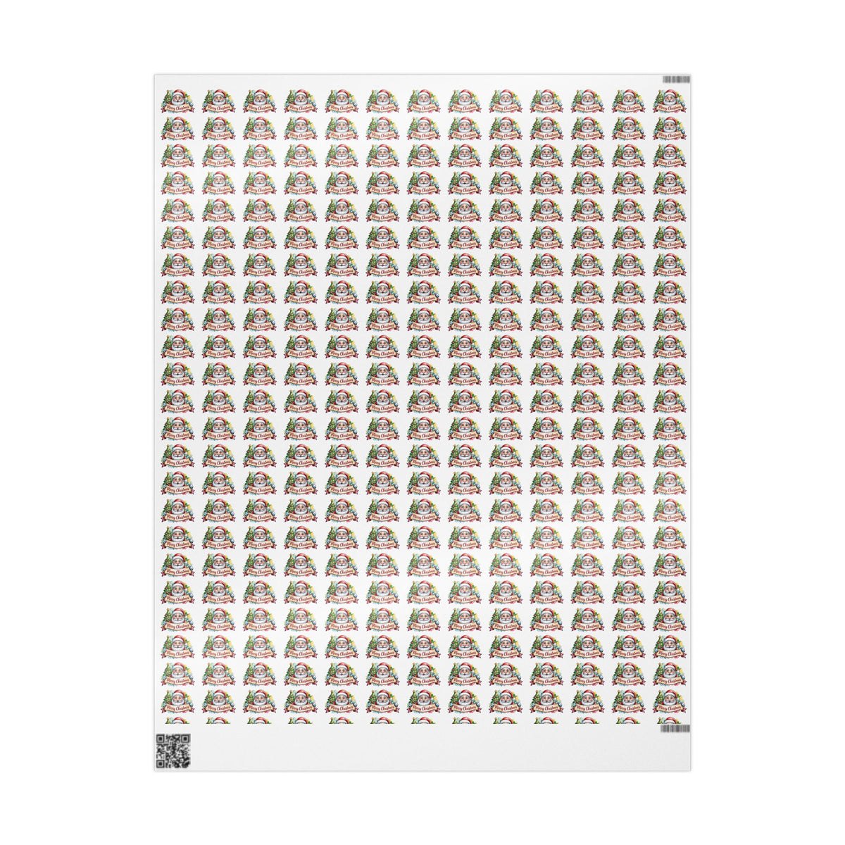 Holiday Santa Emblem Wrapping Paper Roll