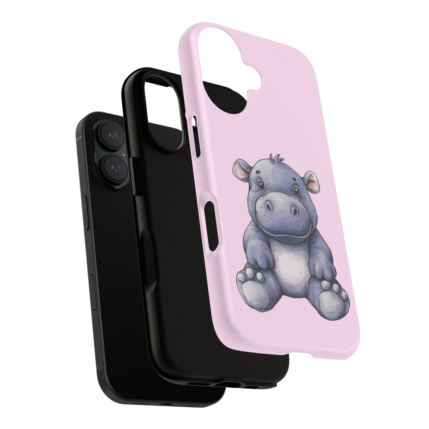 Cute Hippo Phone Case - Tough Cases, Animal Phone Cover, Kawaii Accessories, Gifts for Kids, Unique Tech Gear