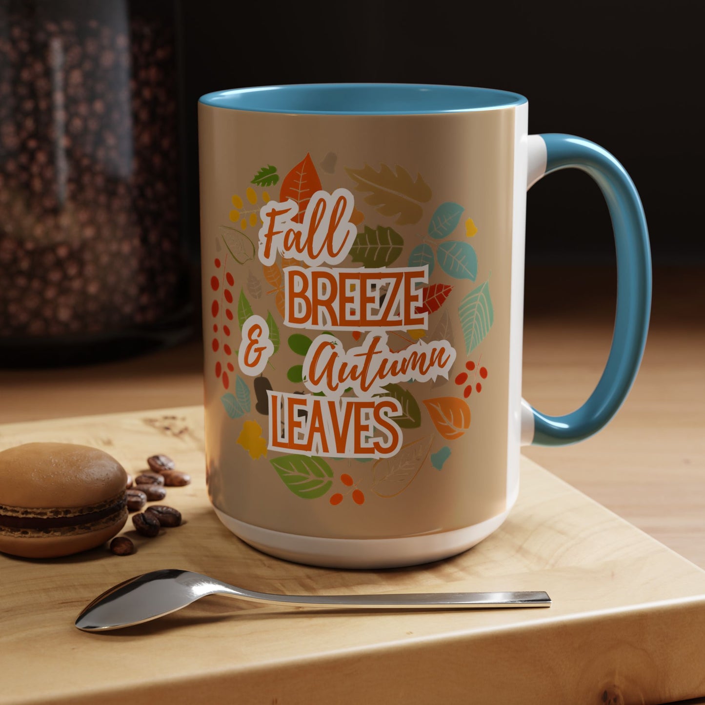 Fall Breeze & Leaves Coffee Mug, Autumn Mug, Seasonal Drinkware, Cozy Kitchen Decor, Perfect Gift for Fall Lovers