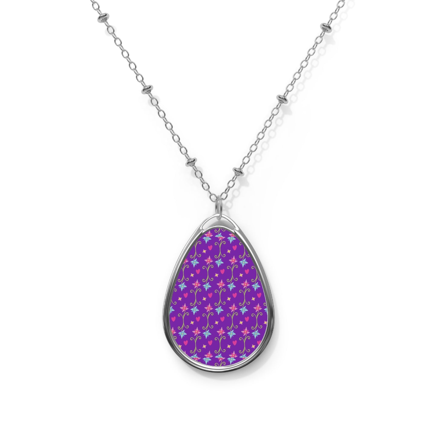 Vibrant Oval Necklace - Bold Statement Jewelry, Layering Essential, Unique Gift for Her, Boho Style, Everyday Wear