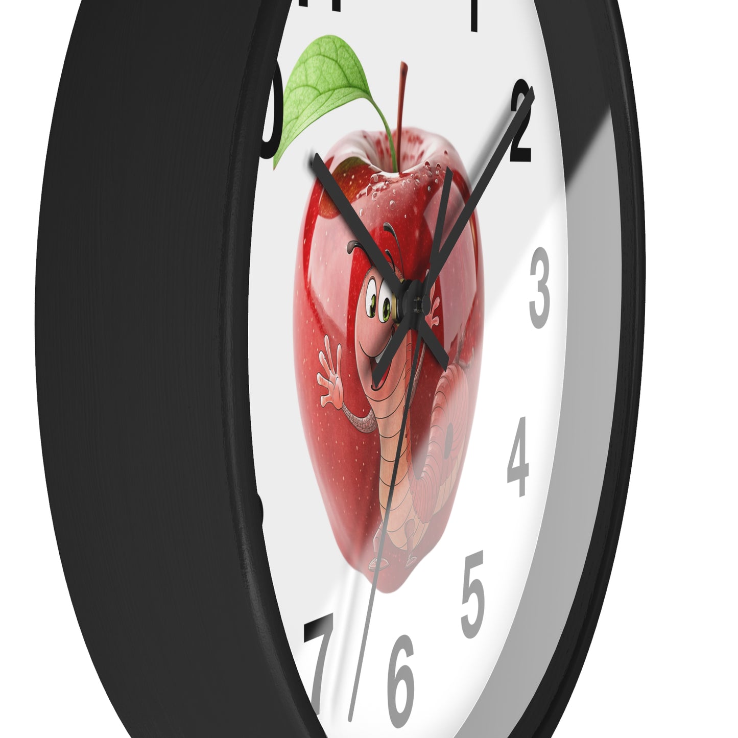 Whimsical Apple Wall Clock, Fun Kids Decor, Nursery Wall Accent, Tick Tock, Gift for Children, Playful Home Decor, Educational Timer
