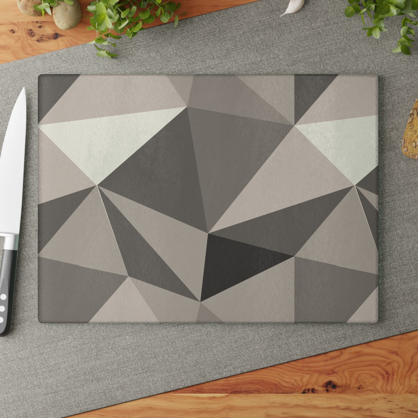 Stylish Glass Cutting Board, Geometric Kitchen Decor, Modern Gift for Chefs, Housewarming, Wedding, Functional Art
