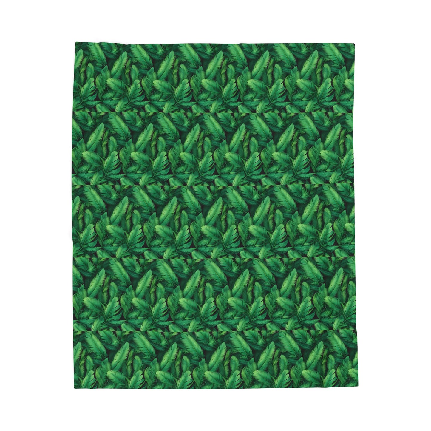 Lush Green Leaf Velveteen Plush Blanket, Cozy Home Decor, Gift for Plant Lovers, Tropical Vibes, Perfect for Holidays, Picnic, & Cozy Nights