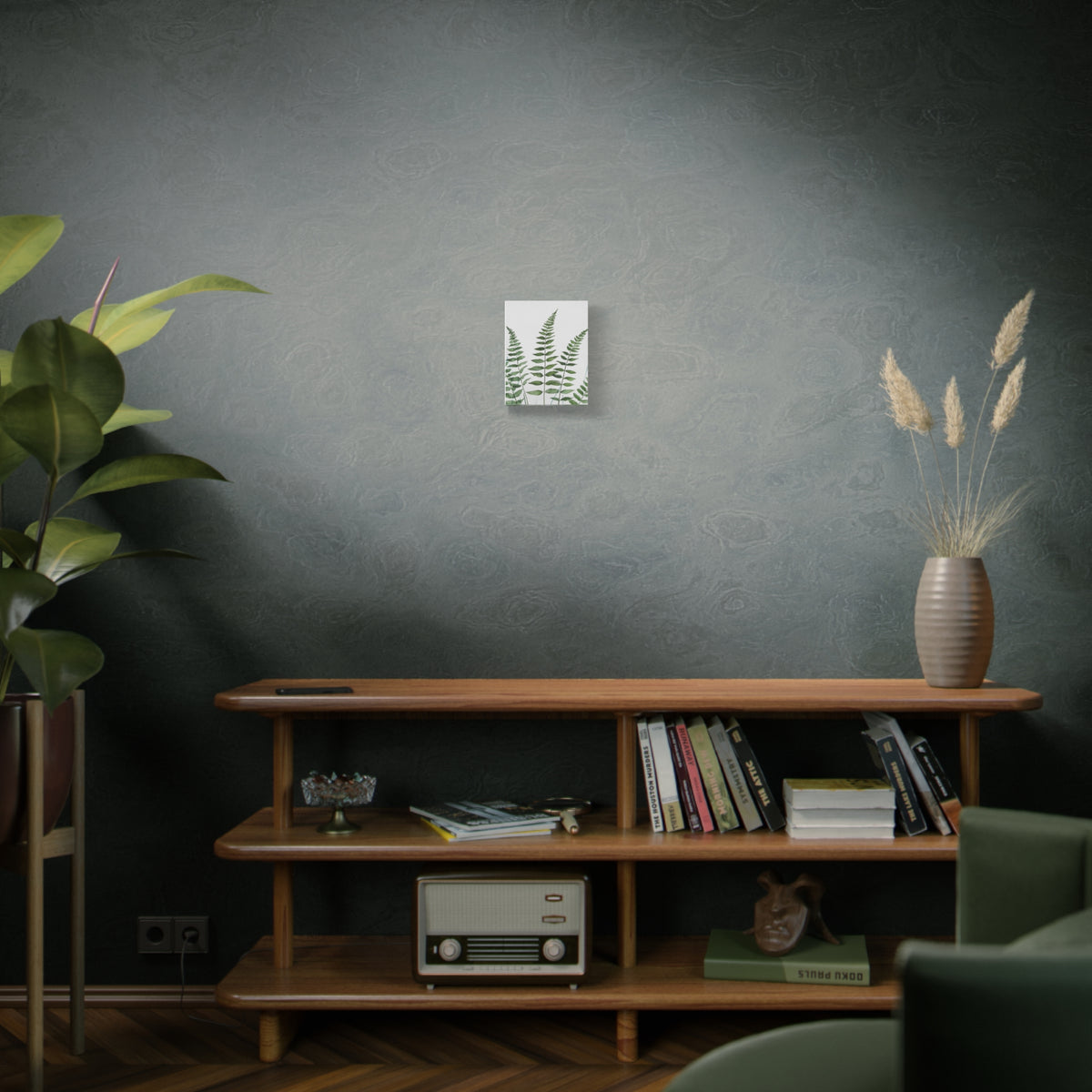Fern Watercolor Canvas Art – Botanical Matte Stretched Wall Print