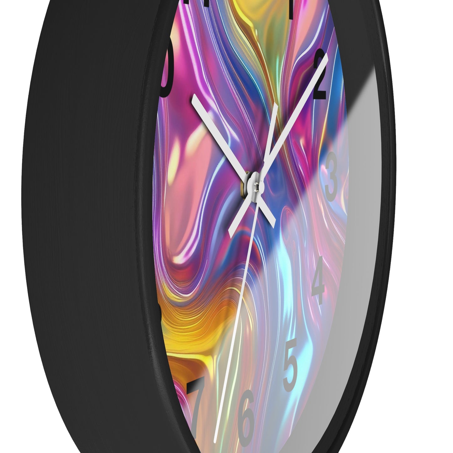Vibrant Swirl Wall Clock – Colorful Home Decor, Modern Art Clock, Unique Gift, Living Room Accent, Abstract Wall Art