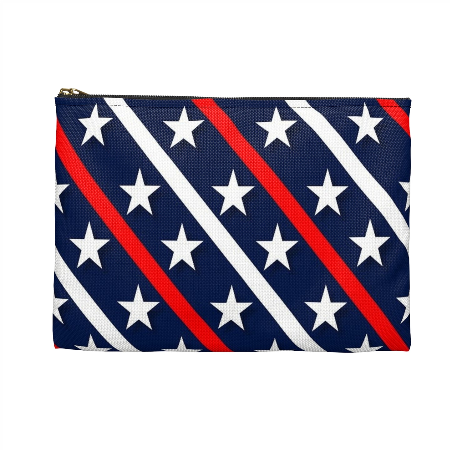 Patriotic Accessory Pouch Starry Stripes, Cosmetic Bag, Travel Organizer, Gift for Independence Day, Summer Accessory