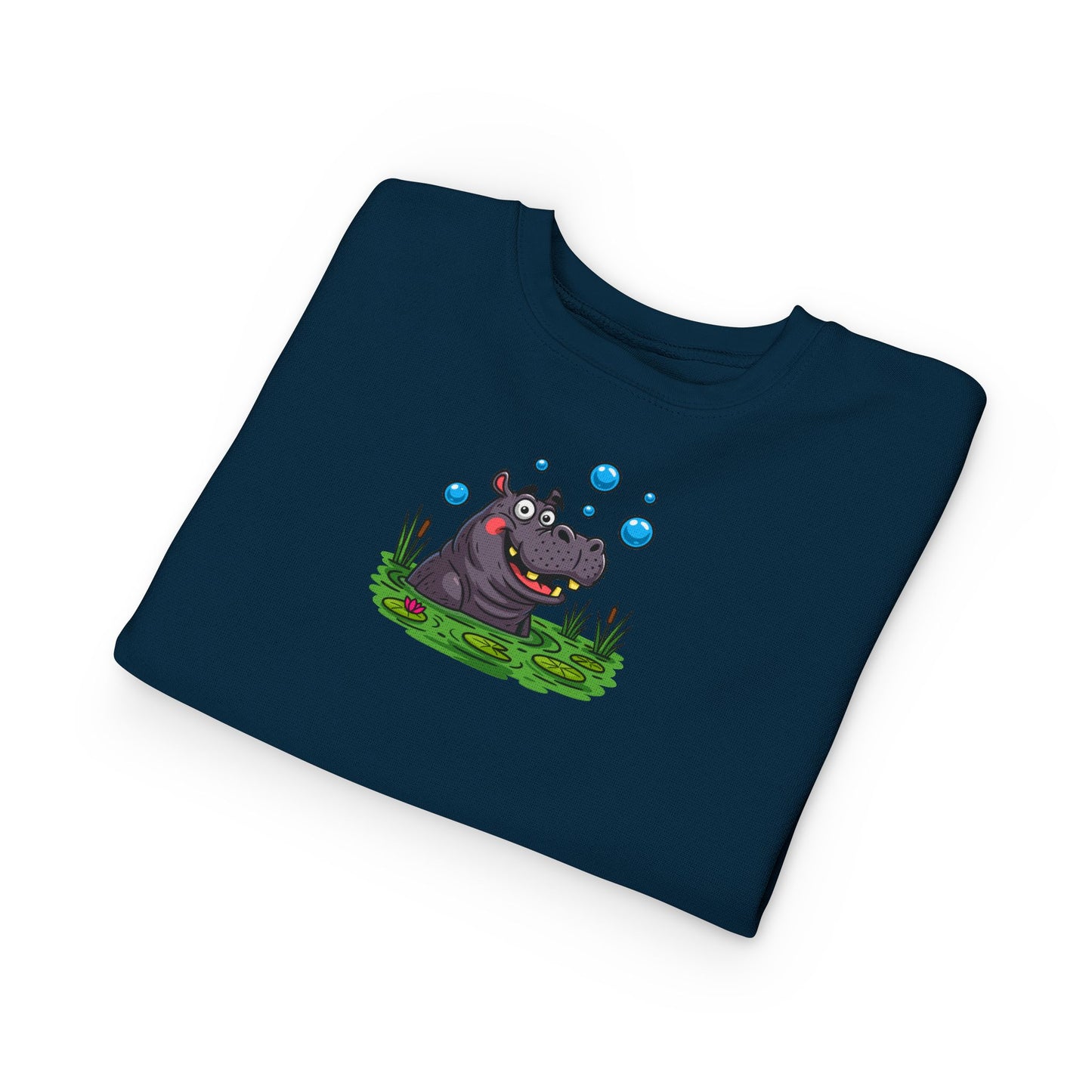 Toddler Hippo Sweatshirt, Cute Animal Apparel, Kids' Gift Idea, Birthday Present, Playful Toddler Clothes, Animal Lover Sweatshirt