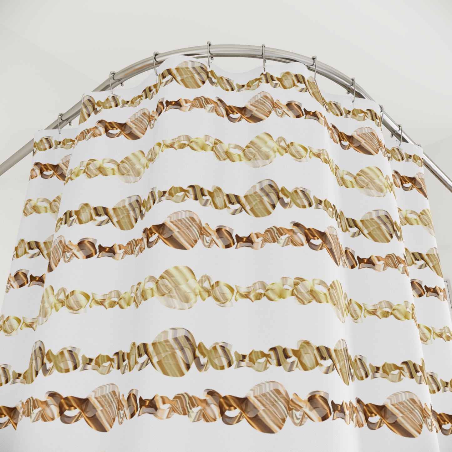 Shower Curtains white gold
