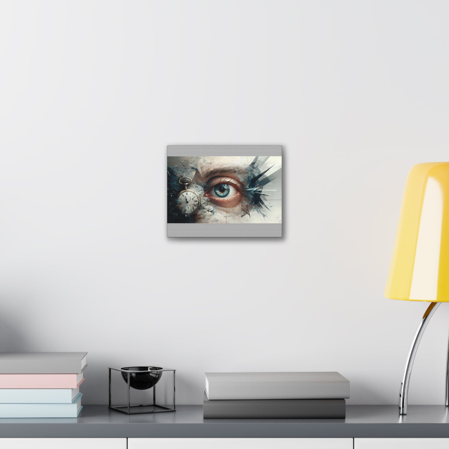 Surreal Canvas Wall Art, Eye with Vintage Clock