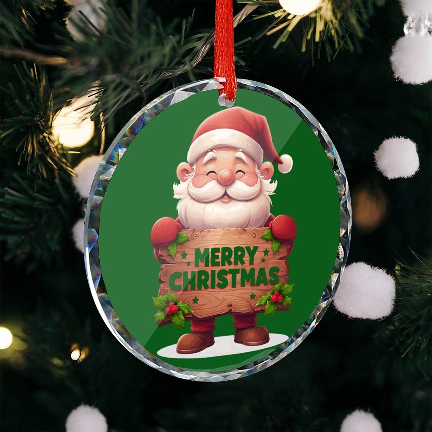 Glass Circular Ornament Pendant