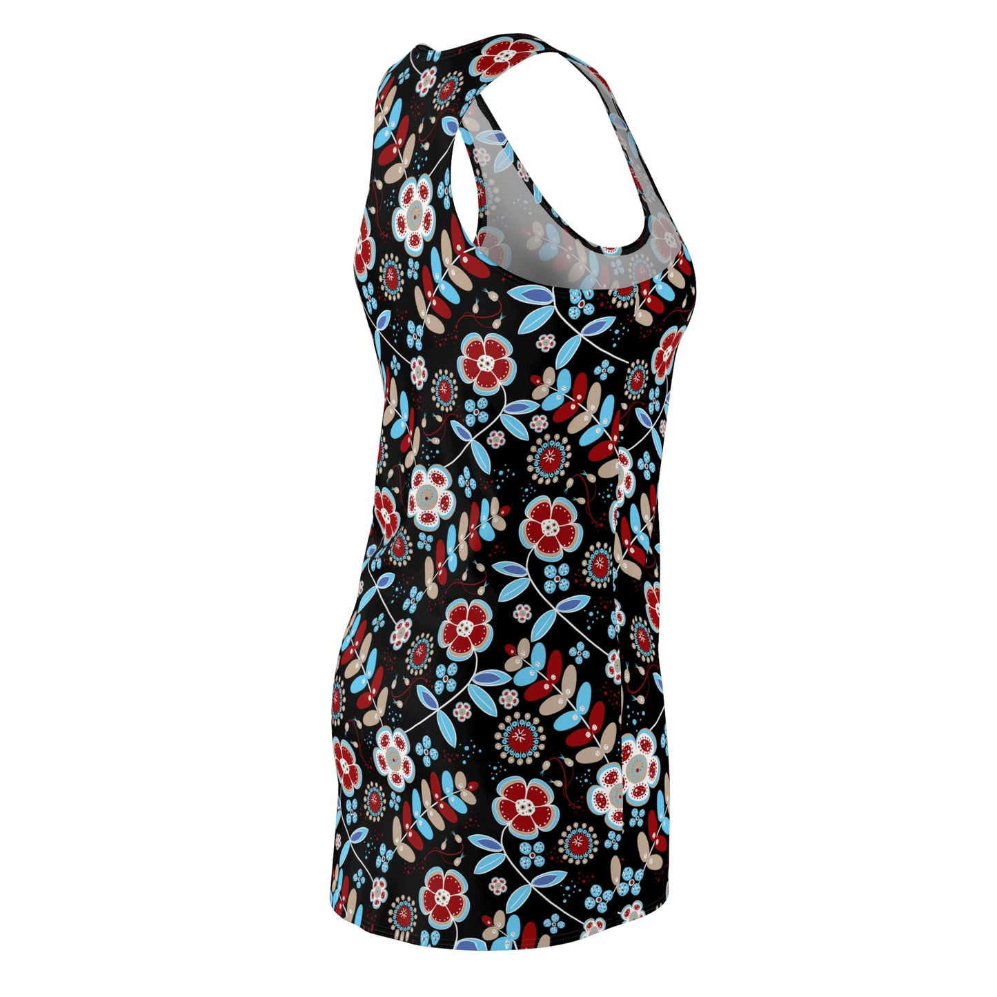 Floral Racerback Dress, Summer Dress, Vacation Outfit, Casual Wear, Gift for Her, Beach Dress