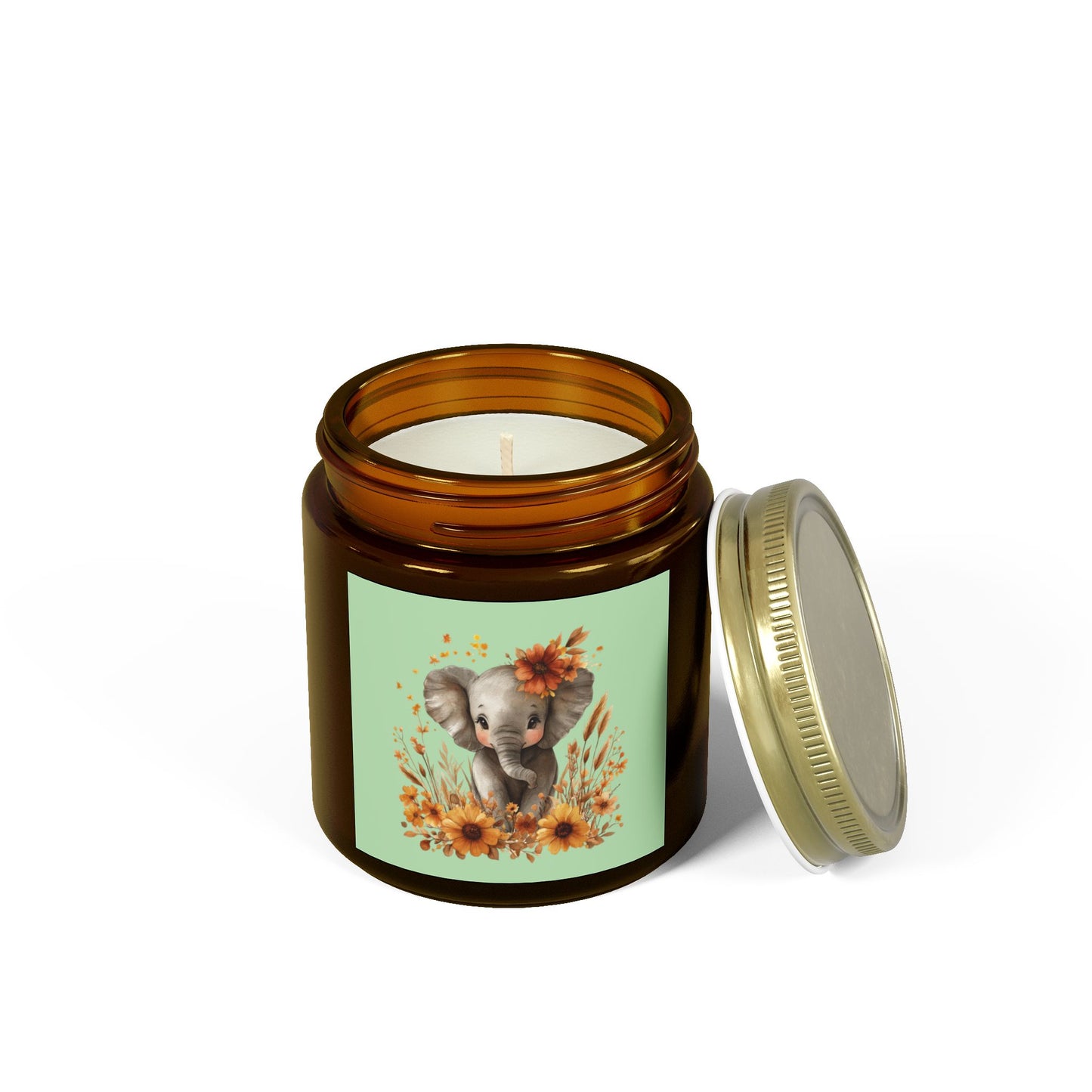 Elephant Floral Scented Candle - Perfect for Home Decor, Gifts, Relaxation, Birthdays, Baby Showers, Nature Lovers