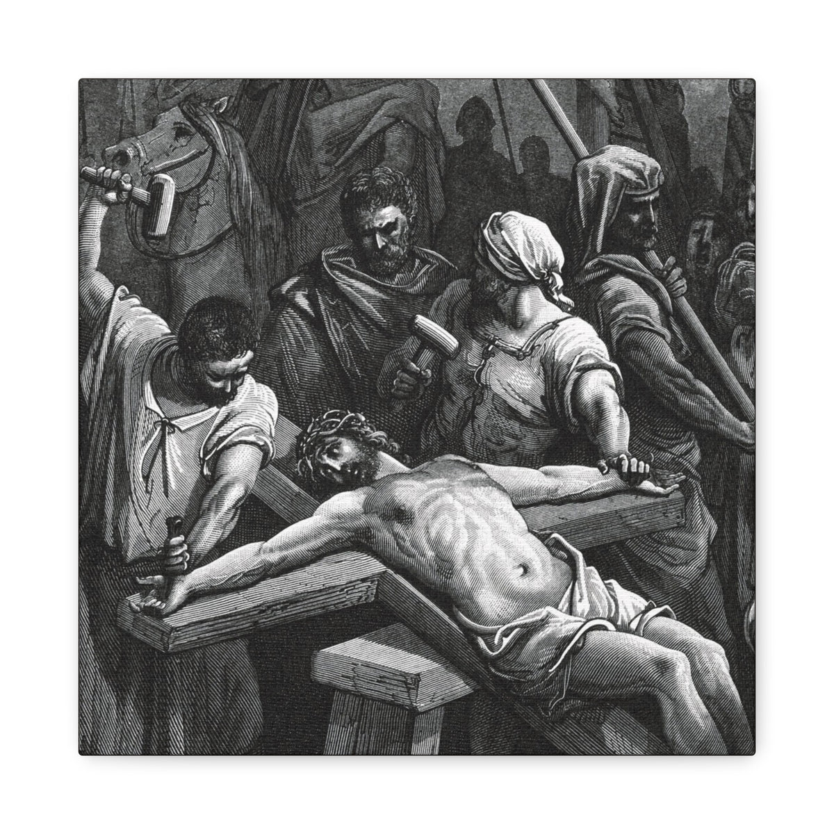 Crucifixion Art Matte Canvas Print – Stretched Religious Wall Decor
