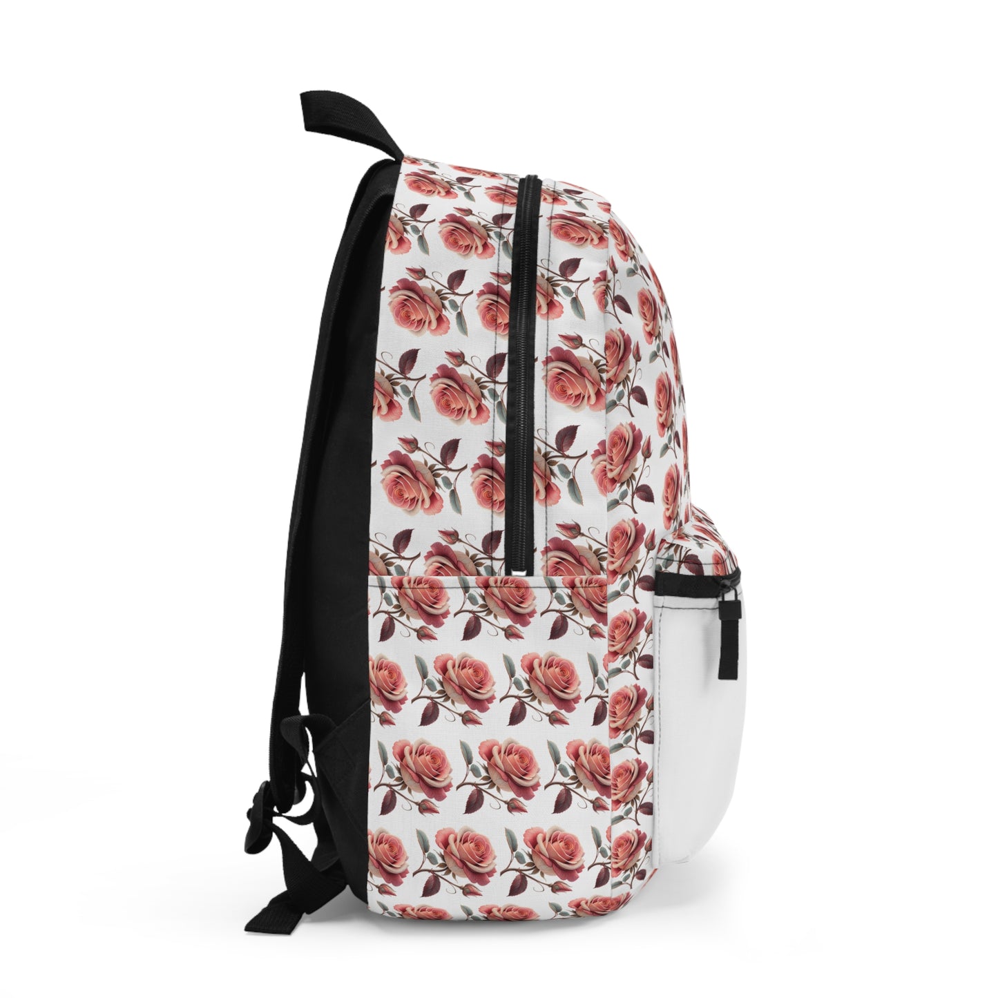 Rose Pattern Backpack, Floral Backpack, Stylish School Bag, Trendy Travel Backpack, Gift for Her, Cute Rose Design
