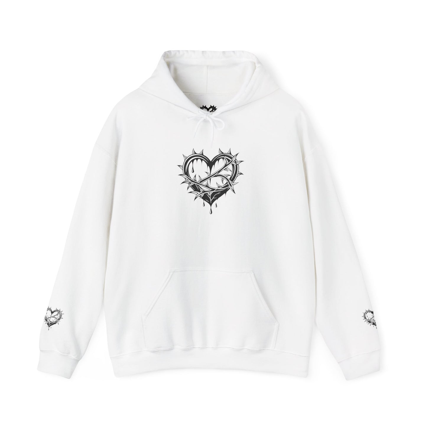 Chic Hooded Sweatshirt with Heart Design - Cozy Streetwear, Perfect Gift for Friends, Casual Style, Empowering Sayings, Unisex Fashion