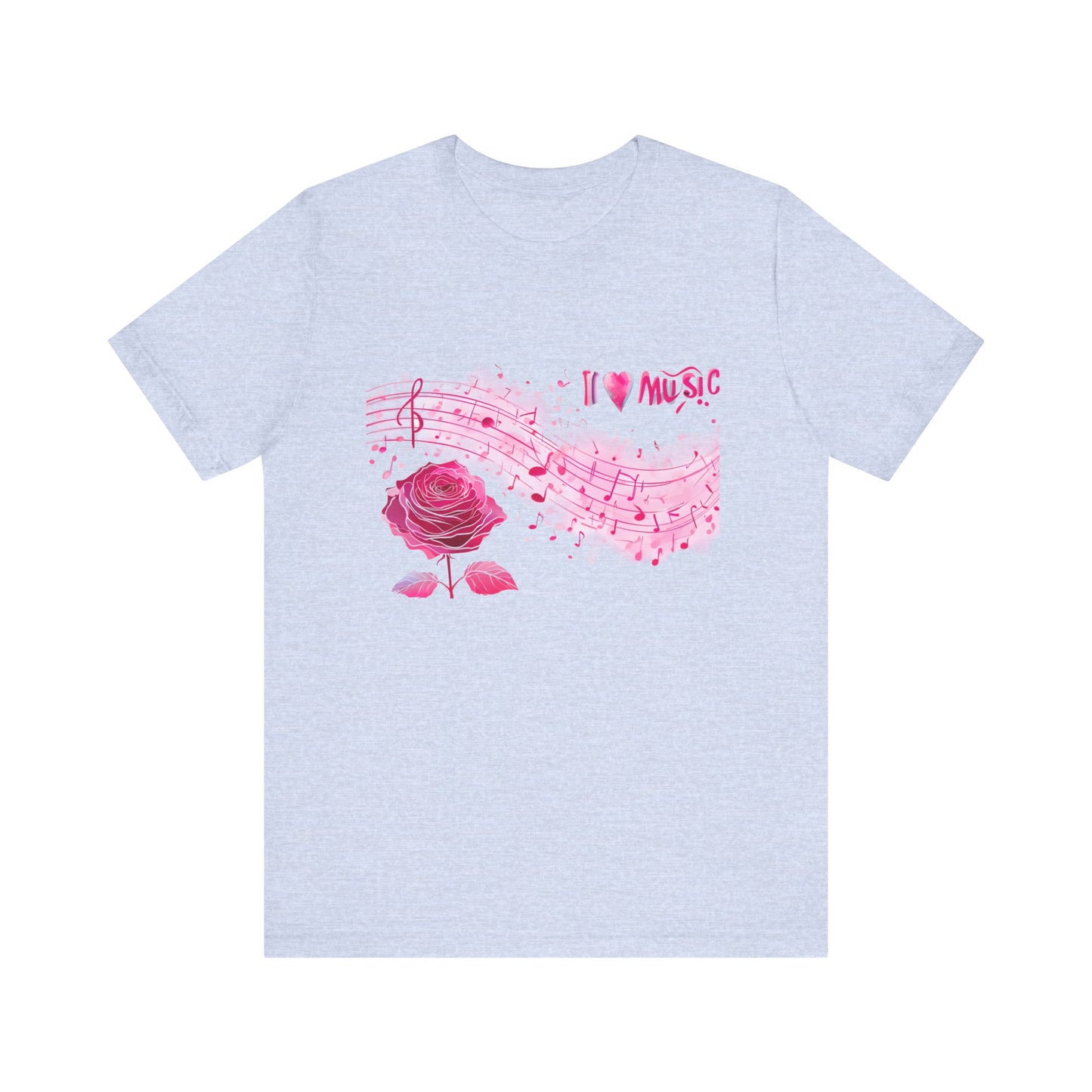 I Love Music Tee, Music Lover Shirt, Floral Music Notes Top