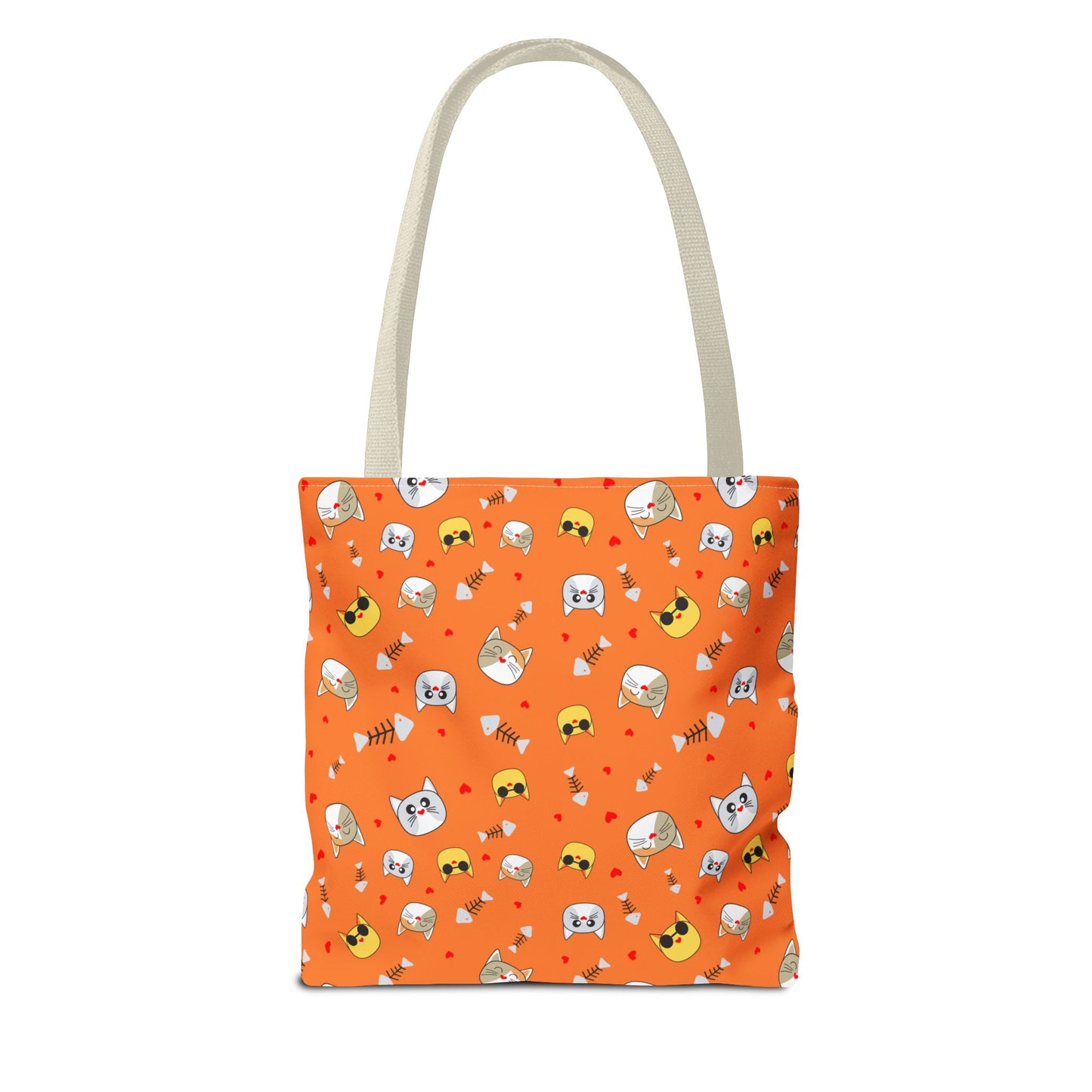 Cute Cat Pattern Tote Bag, Fun Shopping Bag, Gift for Cat Lovers, Halloween Decor, Reusable Everyday Tote