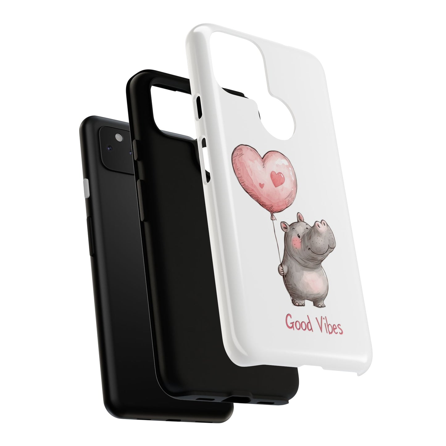 Cute Hippo Phone Case - Good Vibes Design, Animal Lover Gift, Fun Accessory, Birthday Present, Phone Accessories
