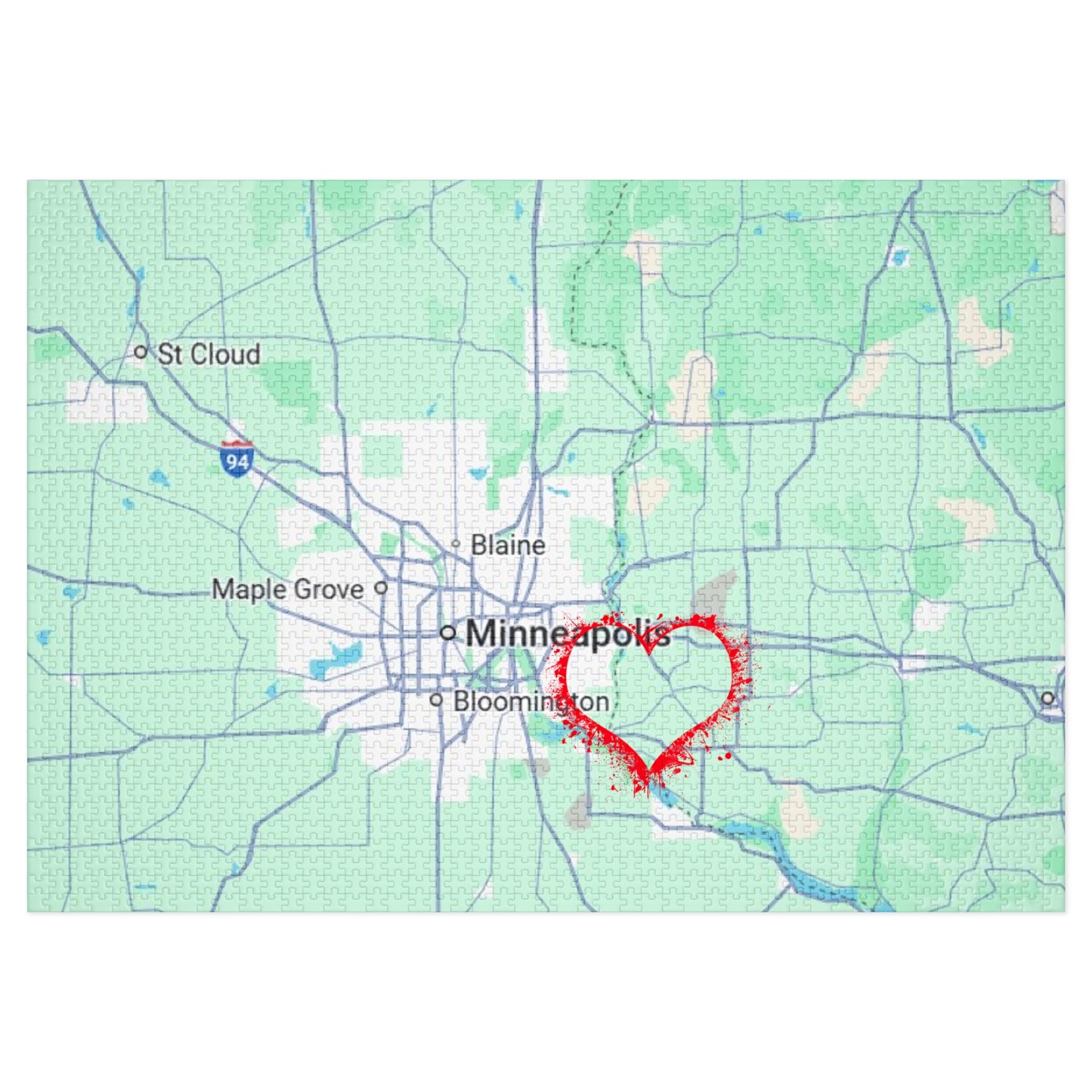 Heartwarming Minneapolis Jigsaw Puzzle with Tin, Personalized Gift, Home Decor, Family Activity, Travel Souvenir, Map Puzzle