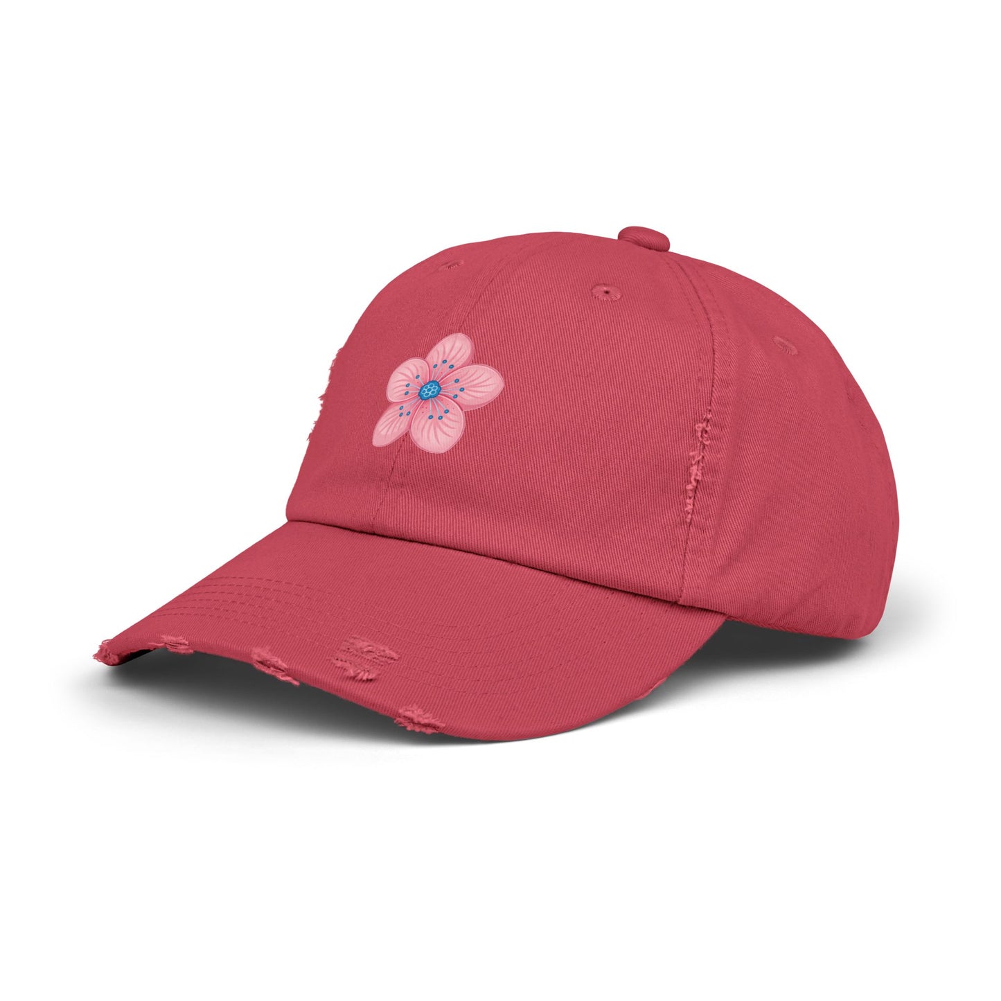 Floral Distressed Cap | Trendy Hat for Spring and Summer | Perfect Gift for Floral Lovers, Outdoor Events, Festivals, Birthdays