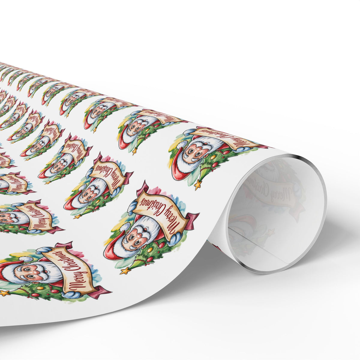 Holiday Santa Emblem Wrapping Paper Roll