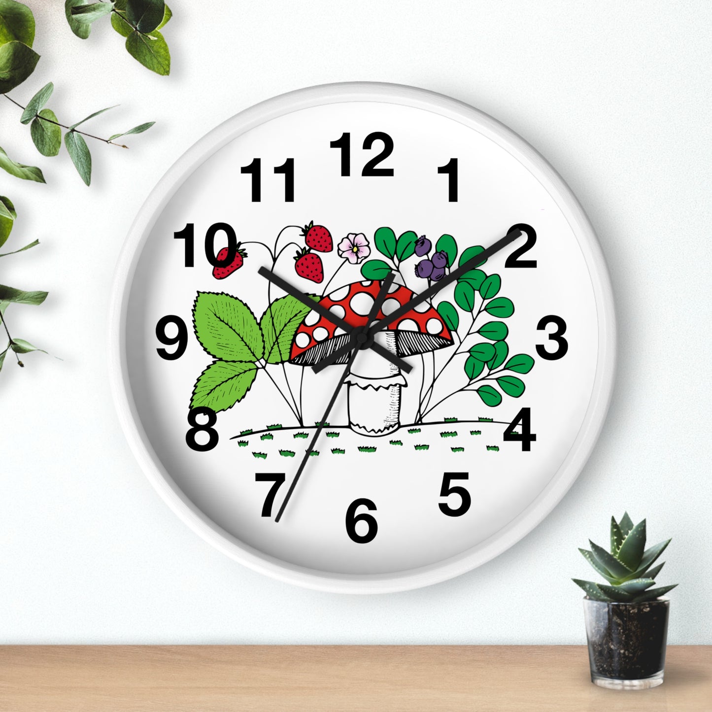 Whimsical Mushroom Wall Clock - Enchanting Home Decor, Boho Aesthetic, Unique Gift for Nature Lovers, Kids Room, Garden Theme
