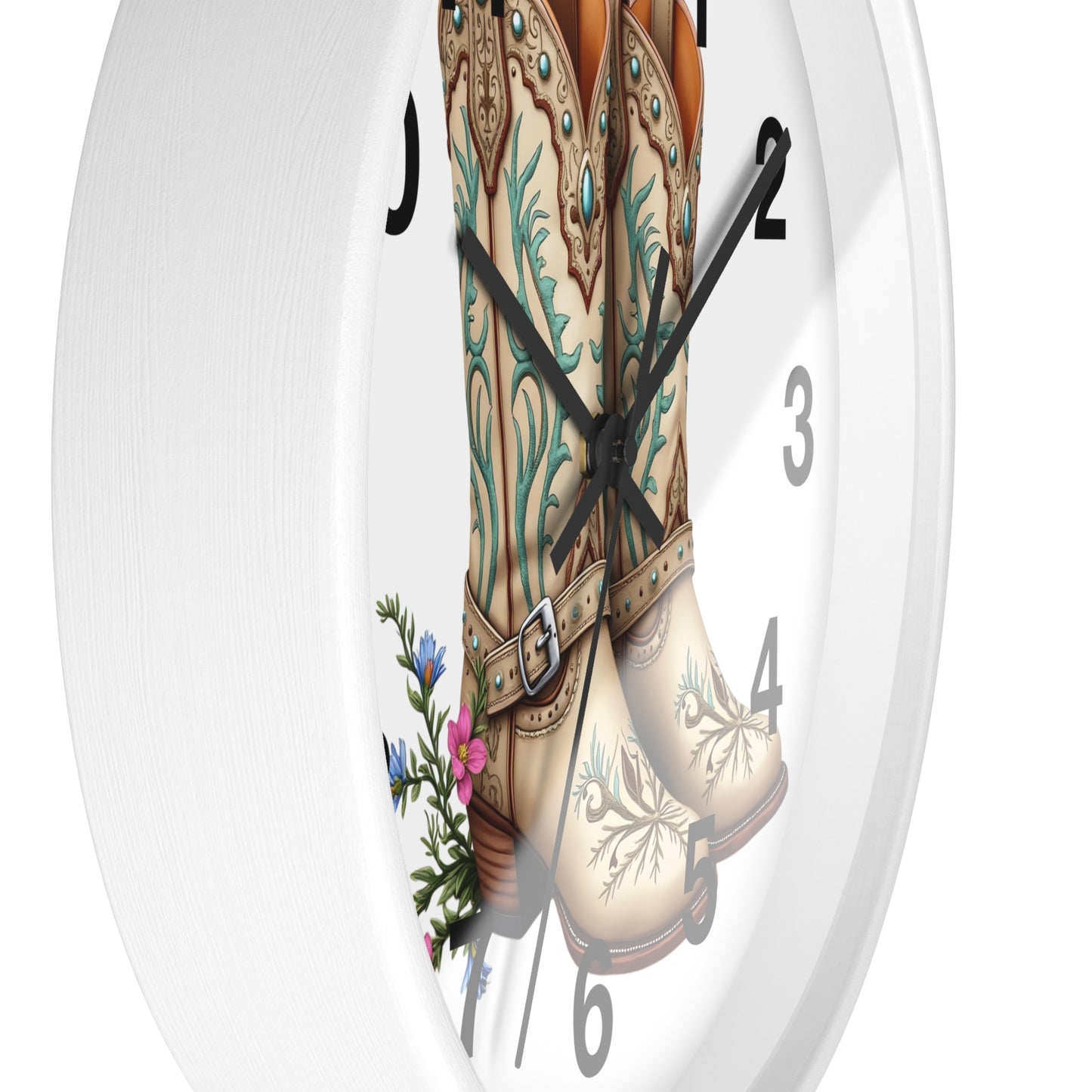 Cowboy Boots Wall Clock, Rustic Home Decor, Farmhouse Style, Country Kitchen Clock, Gift for Cowgirl, Western Decor
