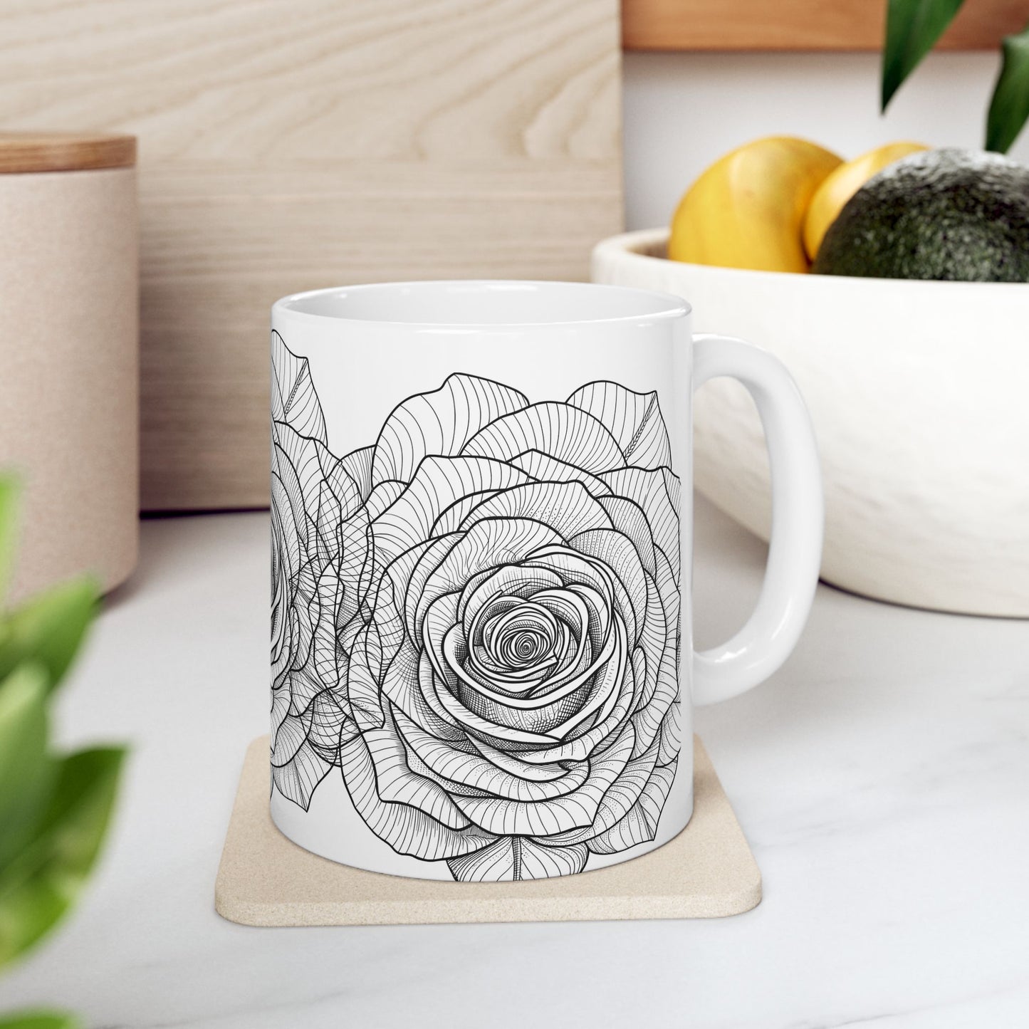 Elegant Floral Ceramic Mug - Perfect for Coffee Lovers, Tea Enthusiasts, Housewarming Gift, Mother's Day Present, Home Decor