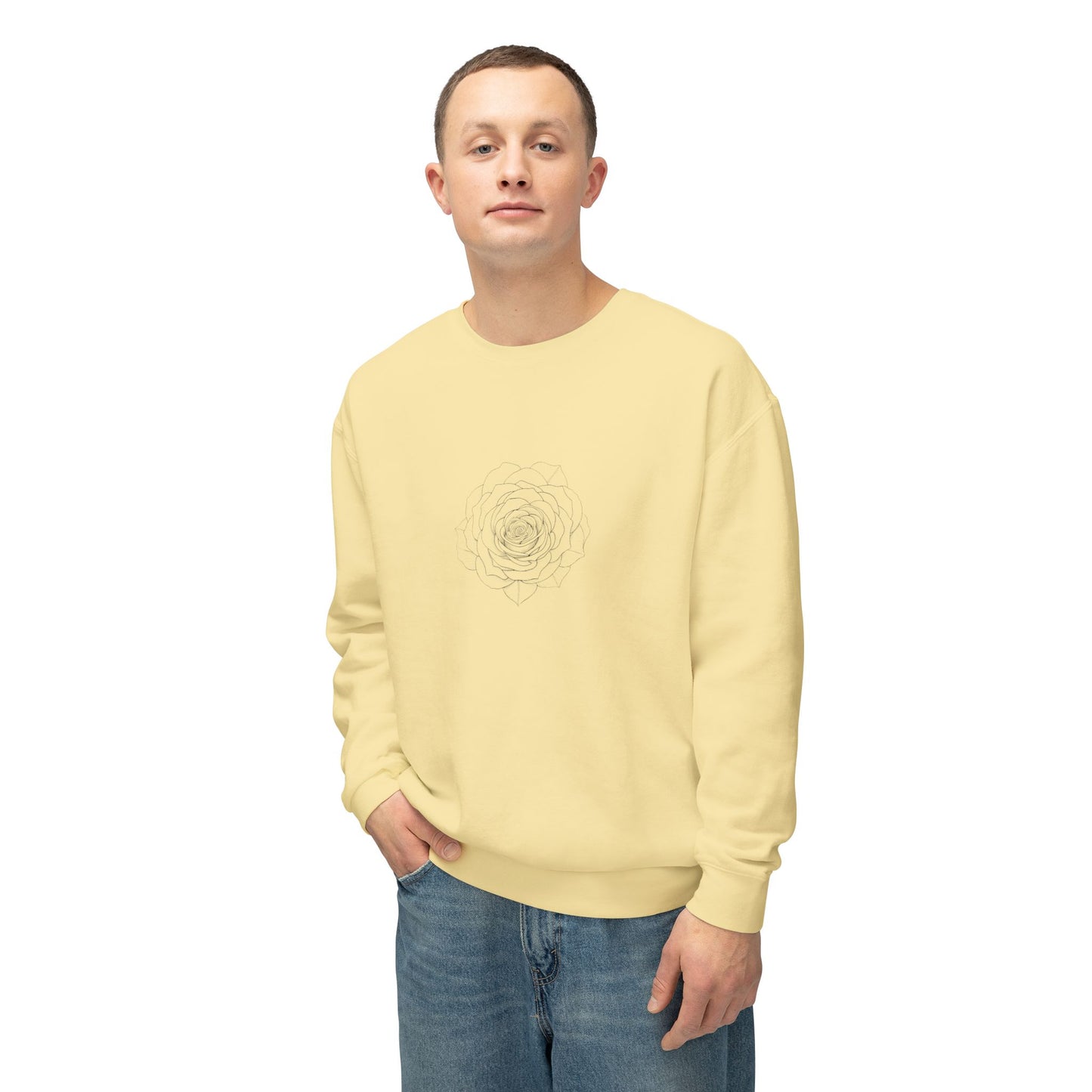 Minimalist Floral Crewneck Sweatshirt, Cozy Unisex Pullover, Casual Spring Apparel, Perfect Gift for Her, Everyday Comfort