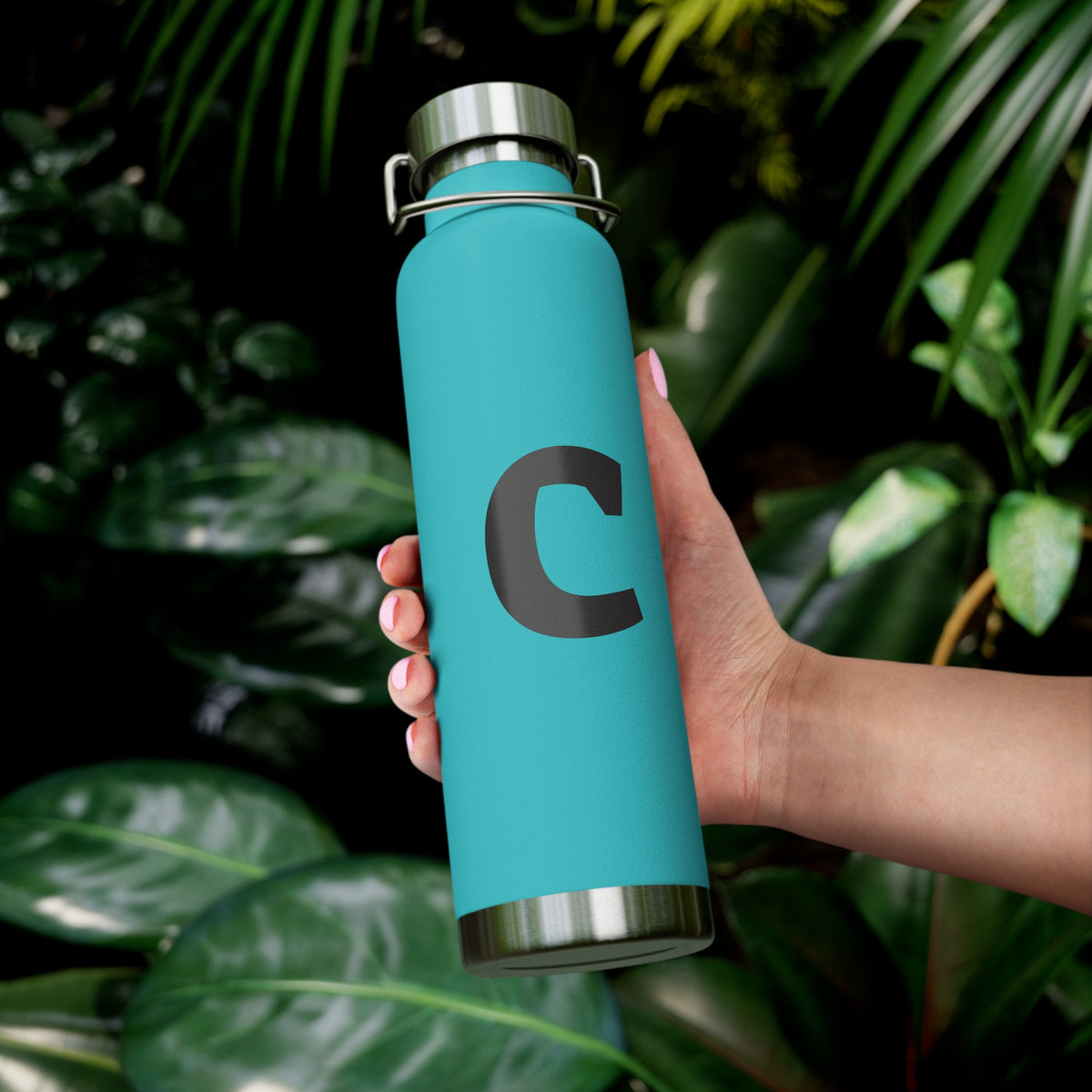 Personalized Copper Insulated Water Bottle, 22oz - "C" Custom Monogram