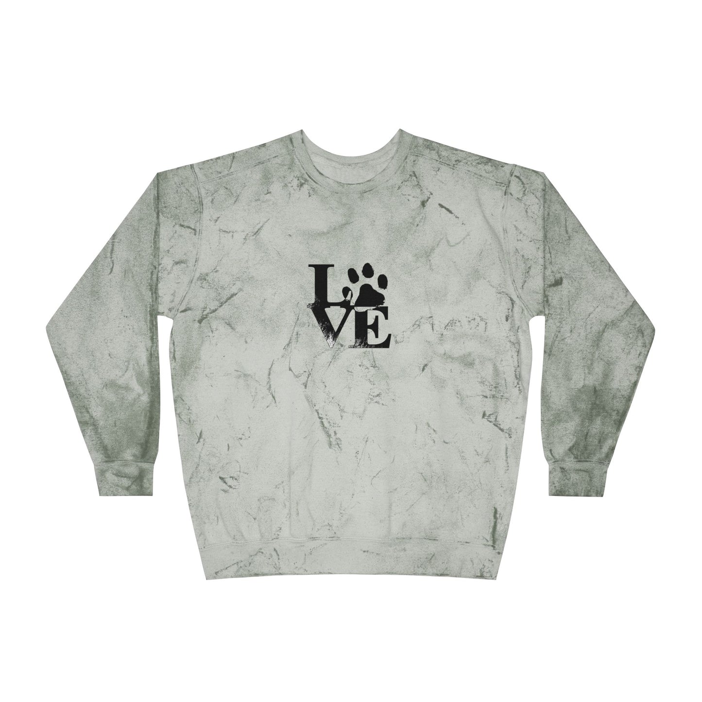 Colorful Love Pet-Inspired Crewneck Sweatshirt, Cozy Outdoor Wear, Gift for Dog Lovers, Casual Style, Perfect for Any Occasion