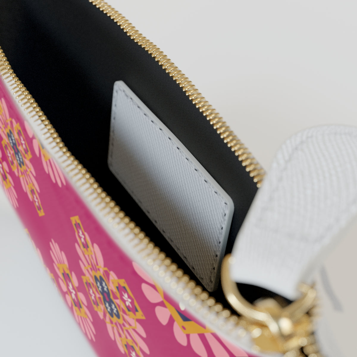 Floral Pattern Mini Clutch — Pink Boho Coin Purse