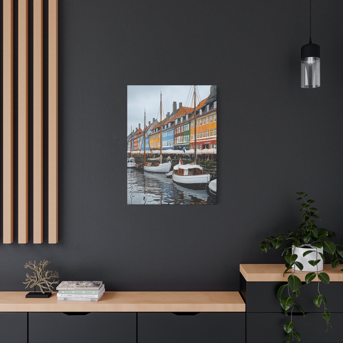 Coastal Canvas Print, Vibrant Harbor Art, Nautical Home Decor, Gift for Sailors, Maritime Wall Art