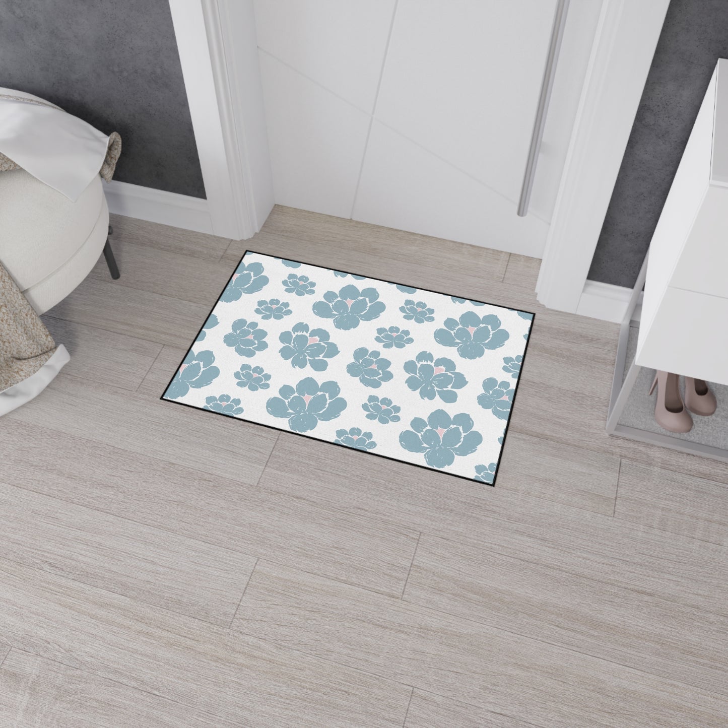 Floral Heavy Duty Floor Mat - Durable Entrance Rug, Non-Slip, Home Decor, Kitchen Textile, Gifts for Housewarming