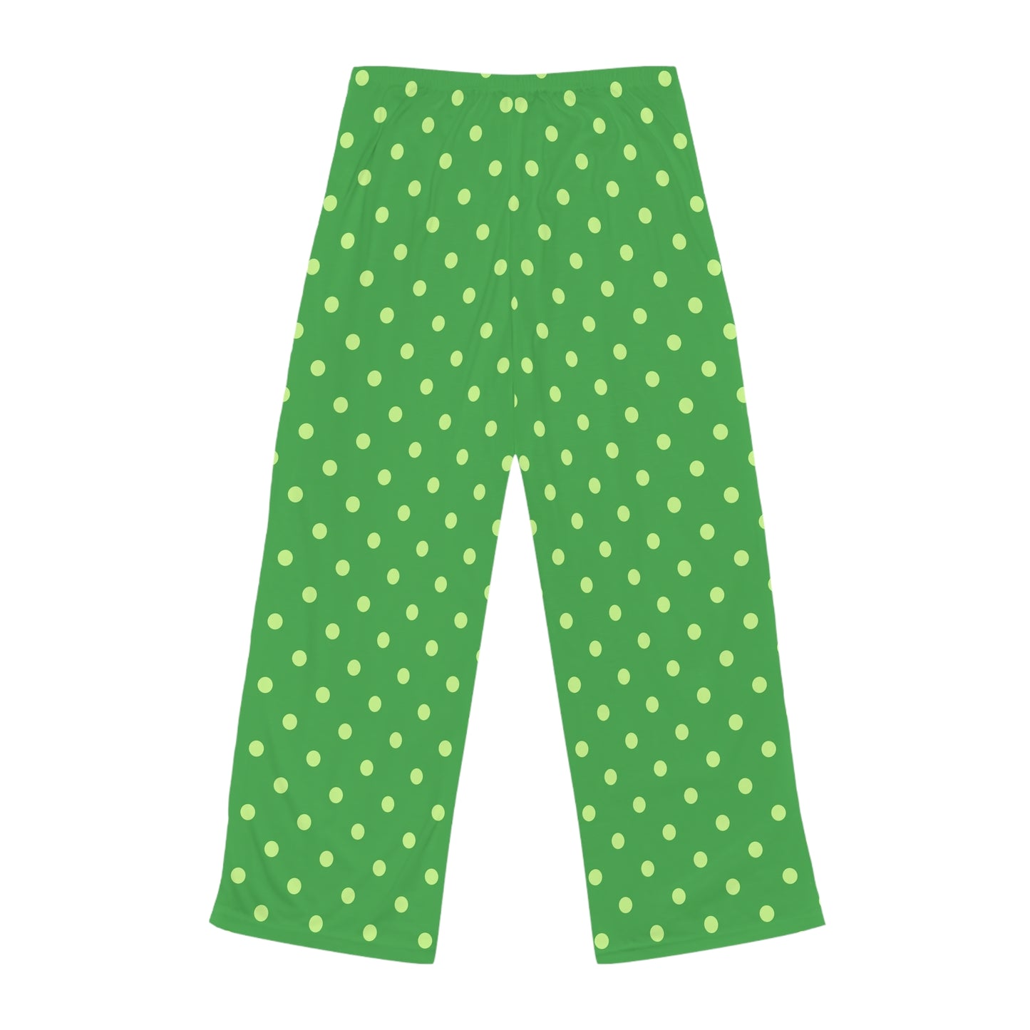 Bright Green Polka Dot Pajama Pants for Women, Cozy Lounge Wear
