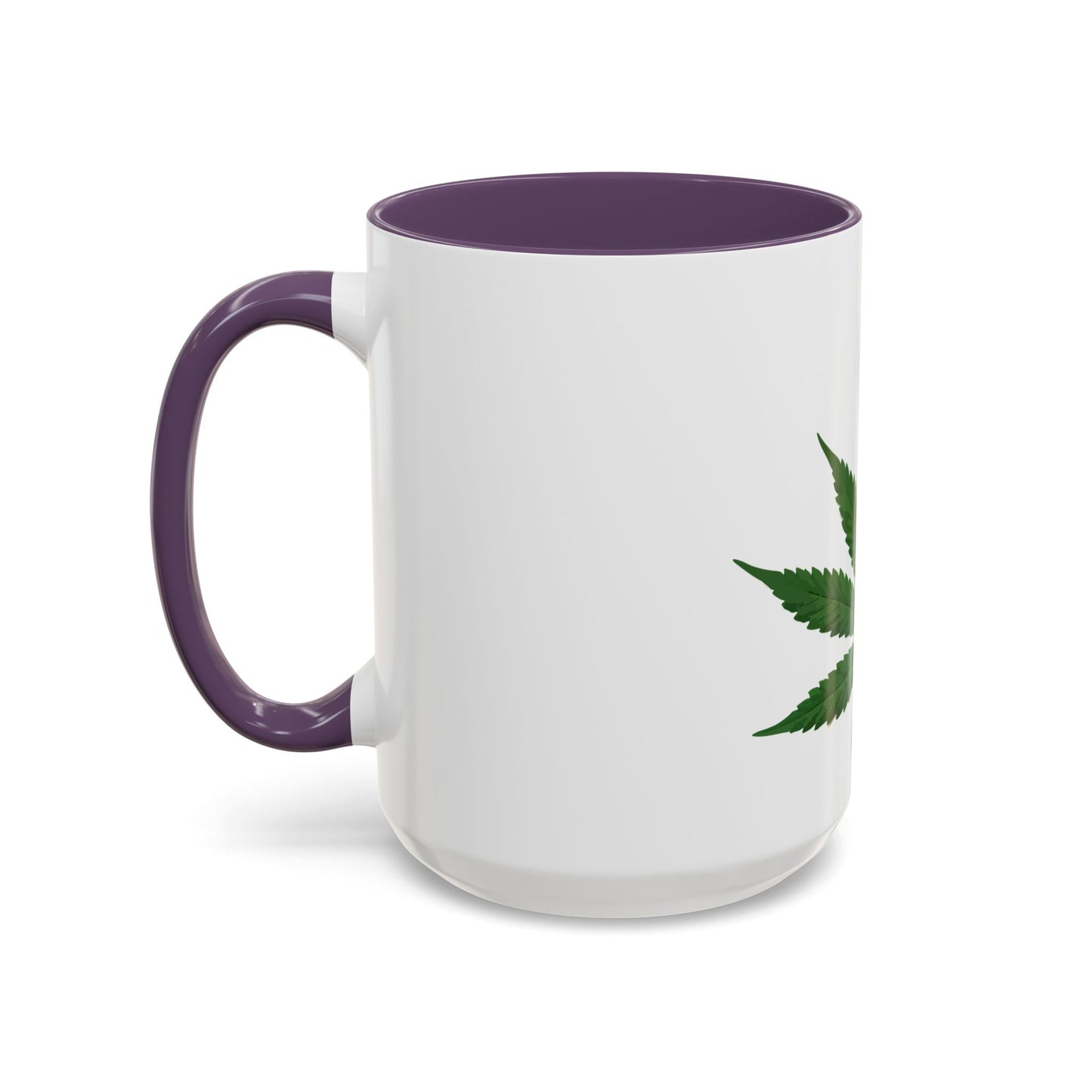 Marijuana Leaf Accent Coffee Mug | Cannabis Lover's Gift, Unique Coffee Cup, Pothead Mug, Stoner Gift Idea, Greenery Decor