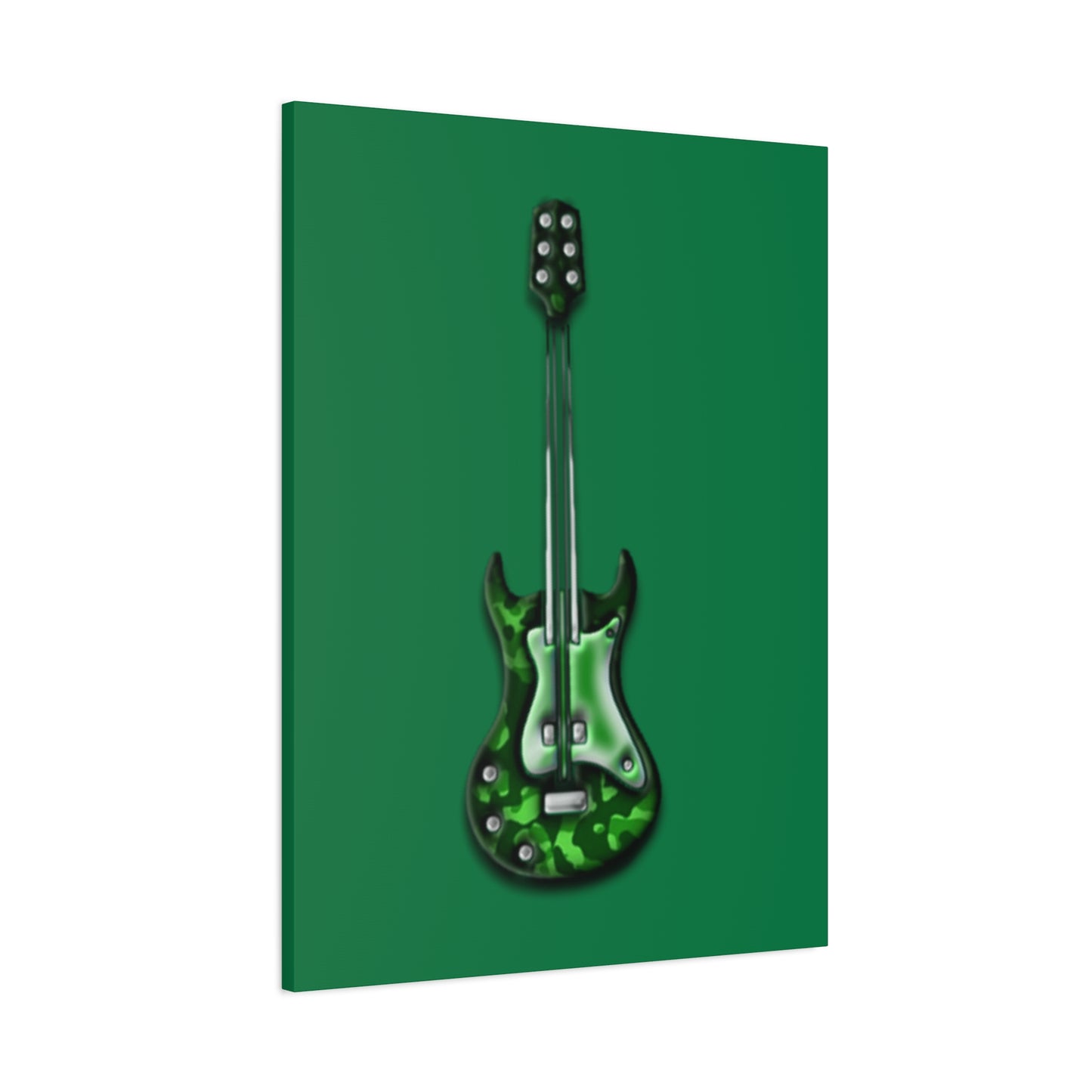Green Electric Guitar Canvas Art, Music Wall Decor, Rock n Roll Gift, Guitar Lover's Art, Stretched Green Canvas, Home Theater Decor