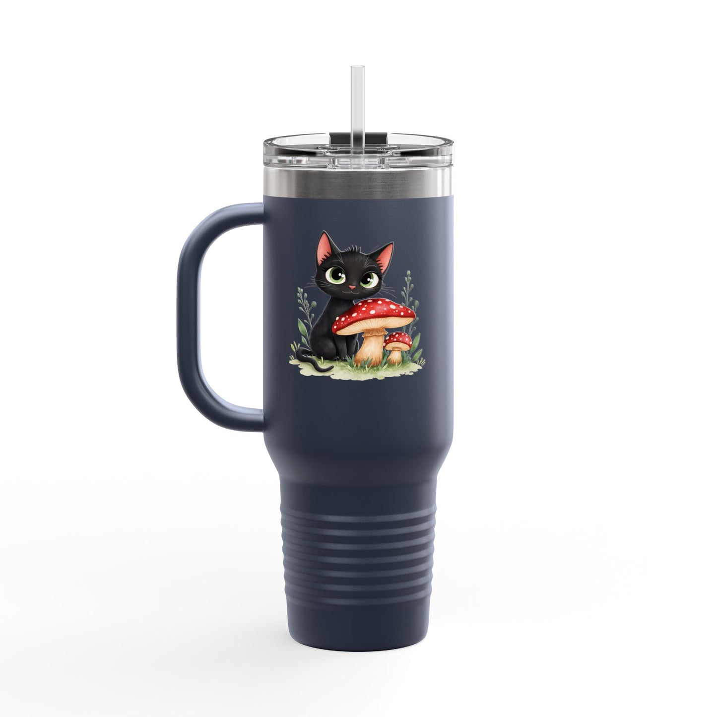 Cute Cat & Bunny Insulated Travel Mug - 40oz Drink Holder for Coffee, Tea, Gifts, Animal Lover, Travel