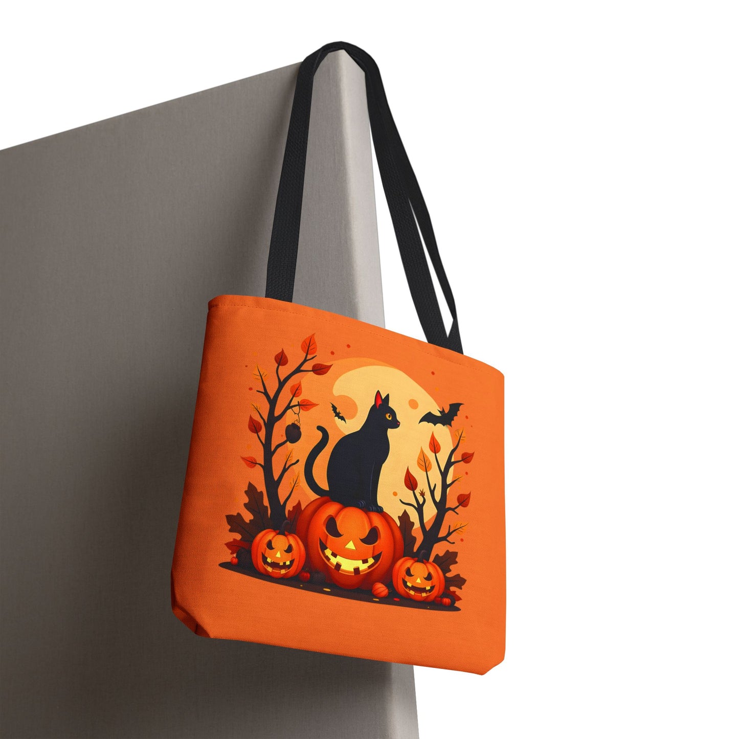 Halloween Cat Tote Bag | Spooky Halloween Accessory, Trick or Treat, Gift for Cat Lovers, Fall Fashion Must-Have, Pumpkin Decor