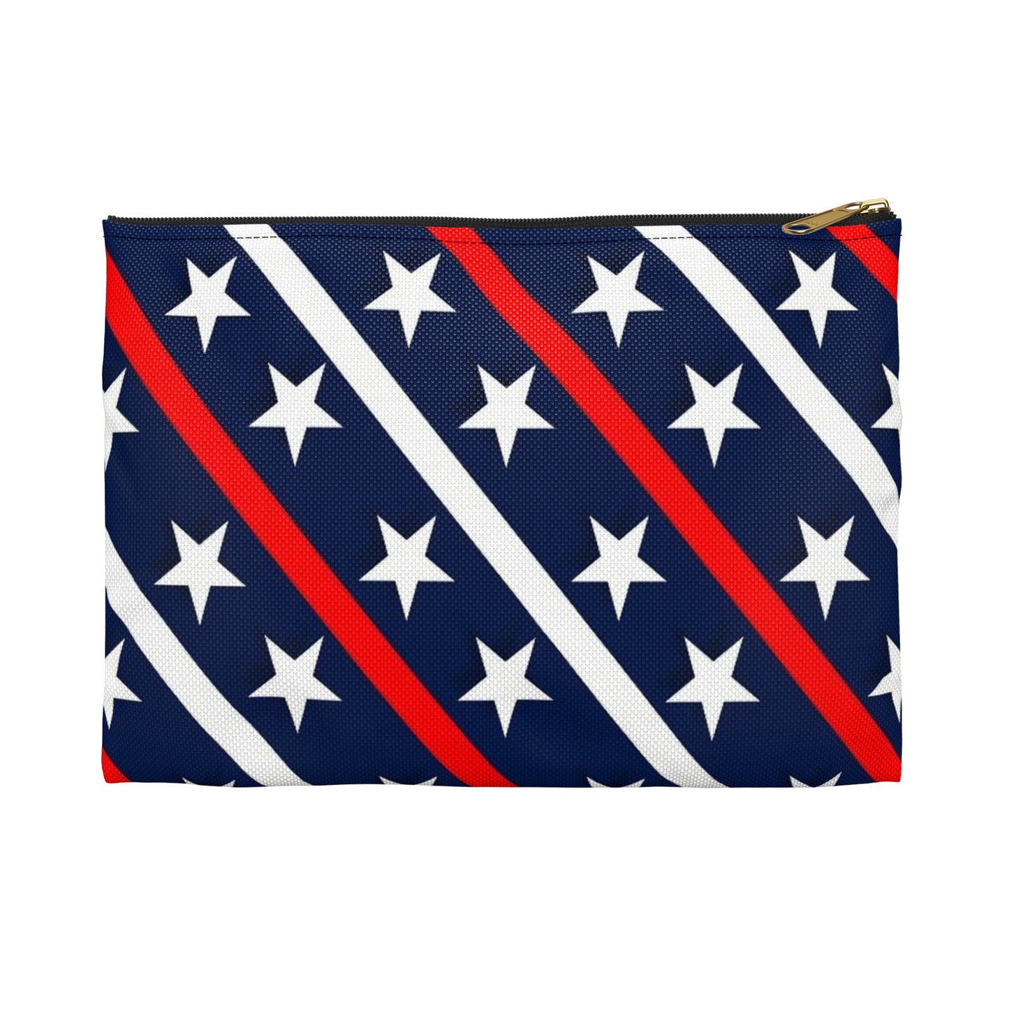 Patriotic Accessory Pouch Starry Stripes, Cosmetic Bag, Travel Organizer, Gift for Independence Day, Summer Accessory