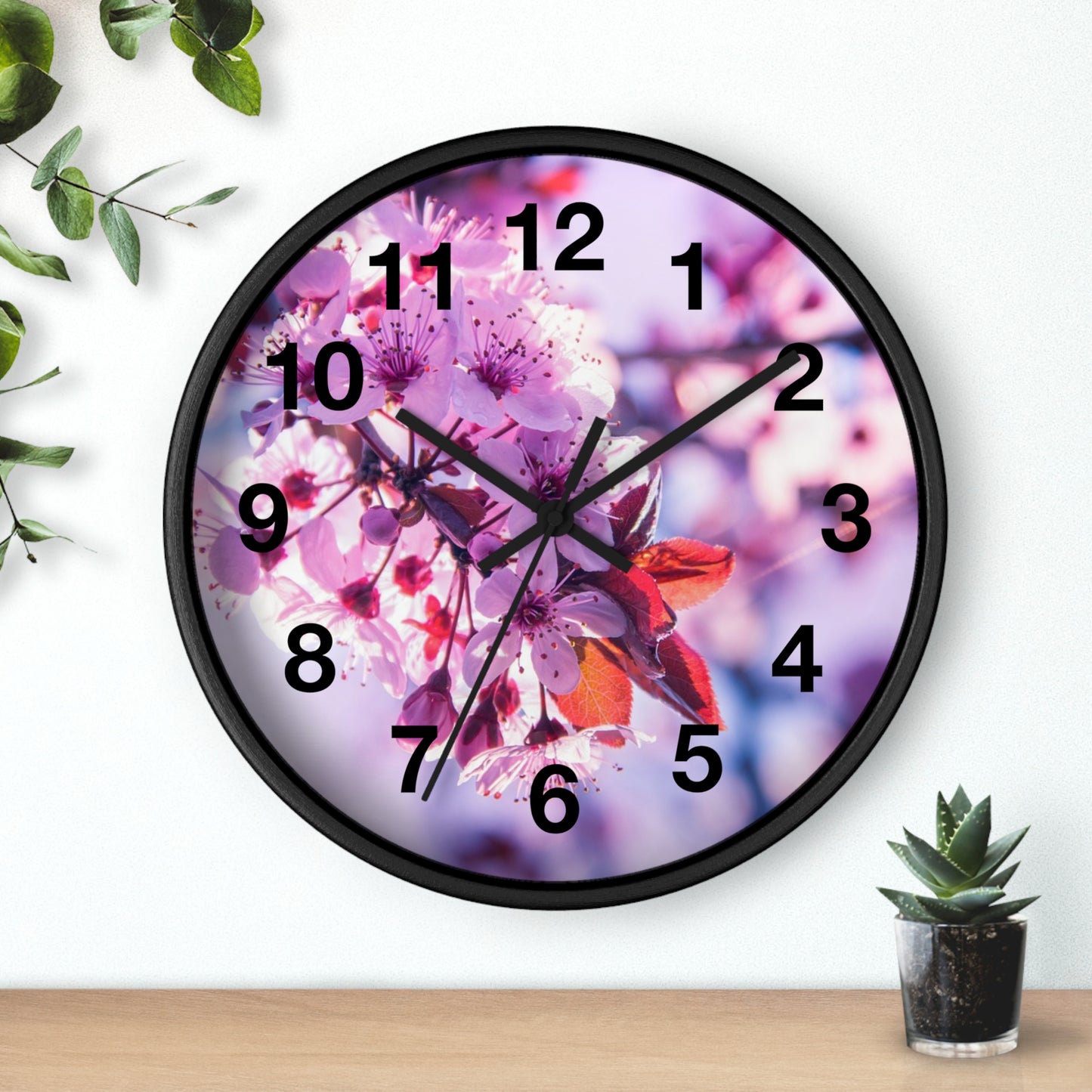 Floral Wall Clock, Elegant Timepiece, Home Decor, Gift for Her, Spring Decor, Nature Lovers, Birthday Gift